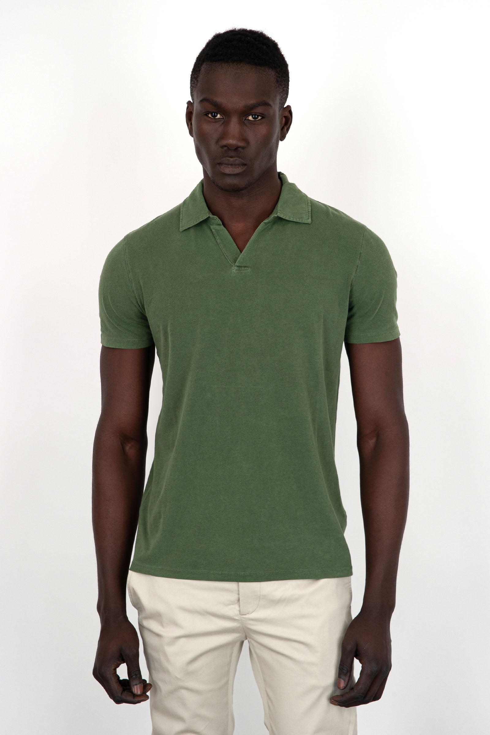 Majestic Filatures Organic Cotton/Elastane Green Polo Shirt - 1