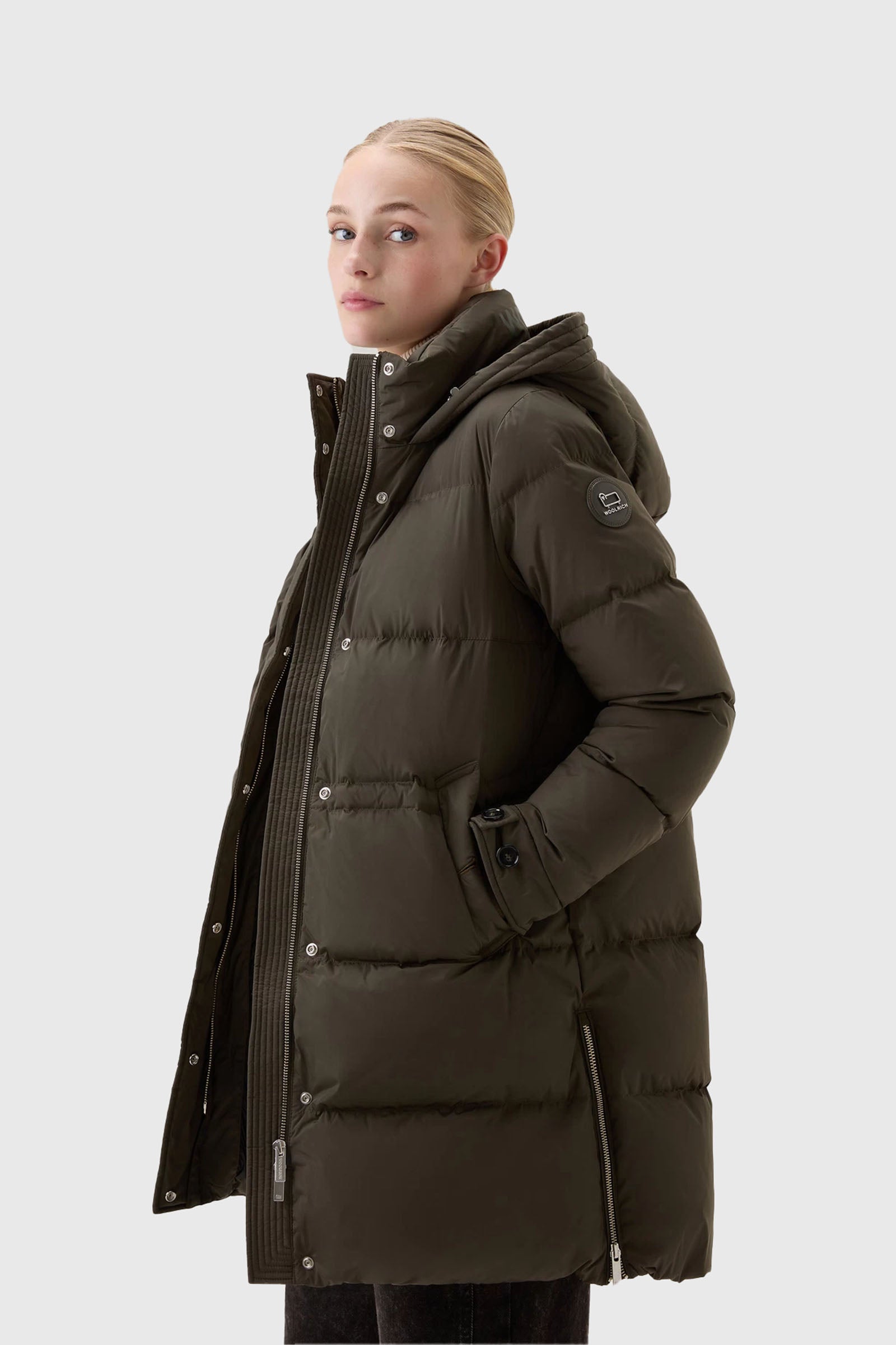 Woolrich women's military down parka sale