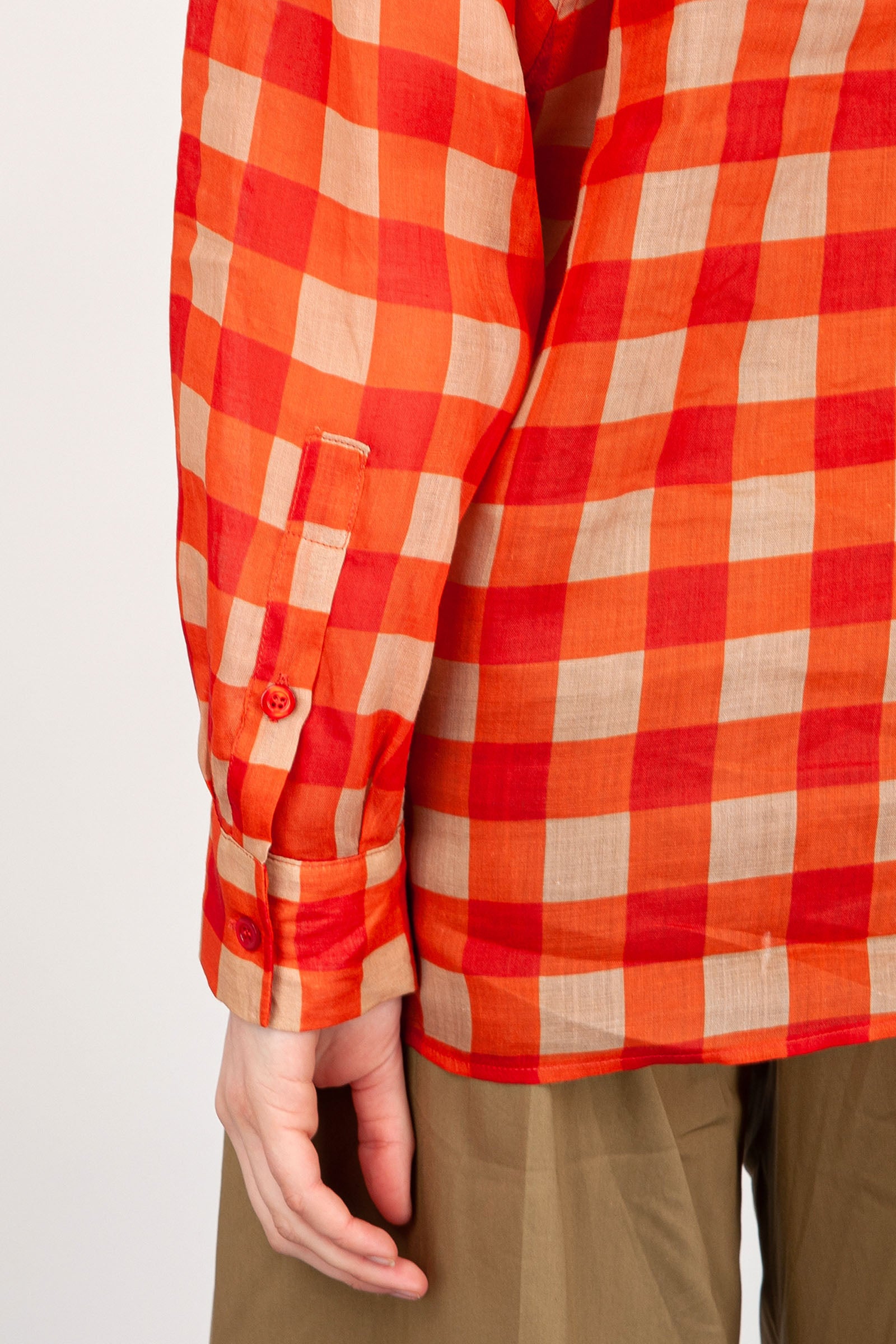 SemiCouture Verdiana Cotton Shirt in Orange - 6