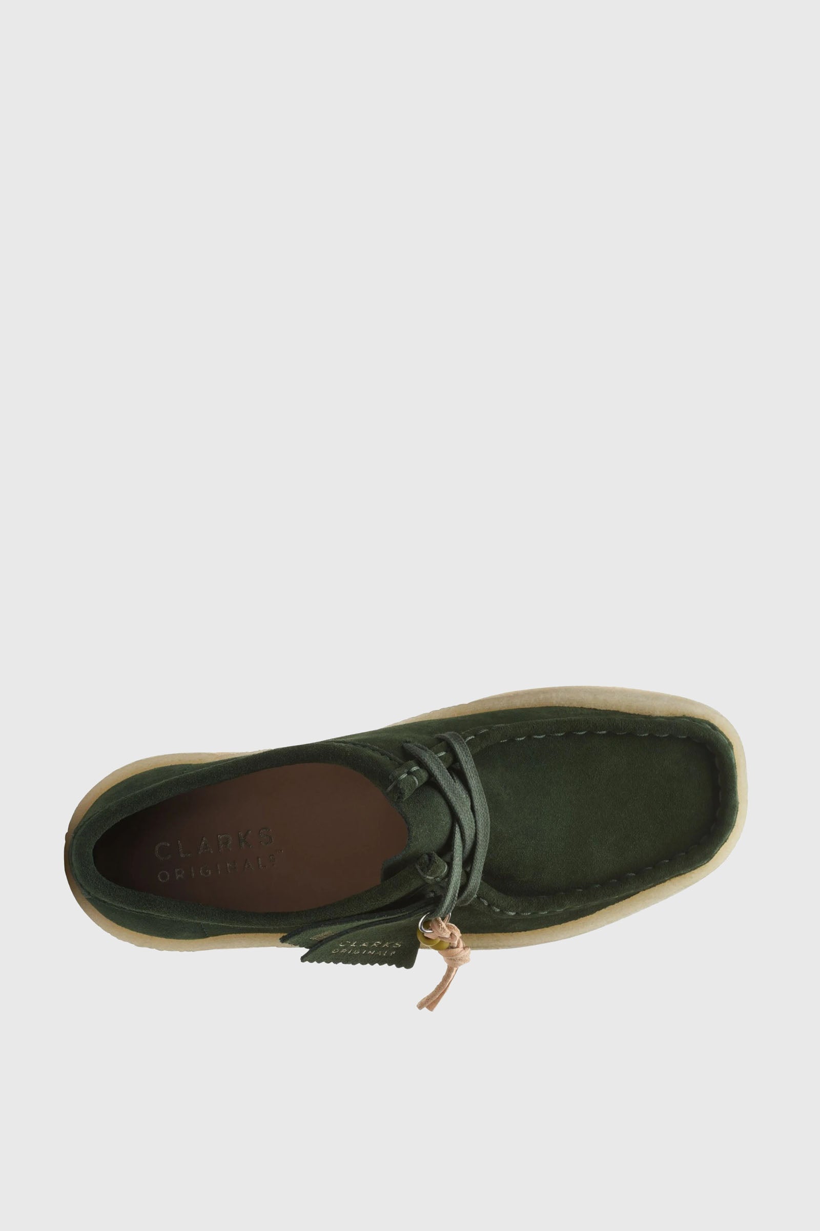 Clarks Wallabee Cup Leather Shoes in Dark Green/Dark Green - 6
