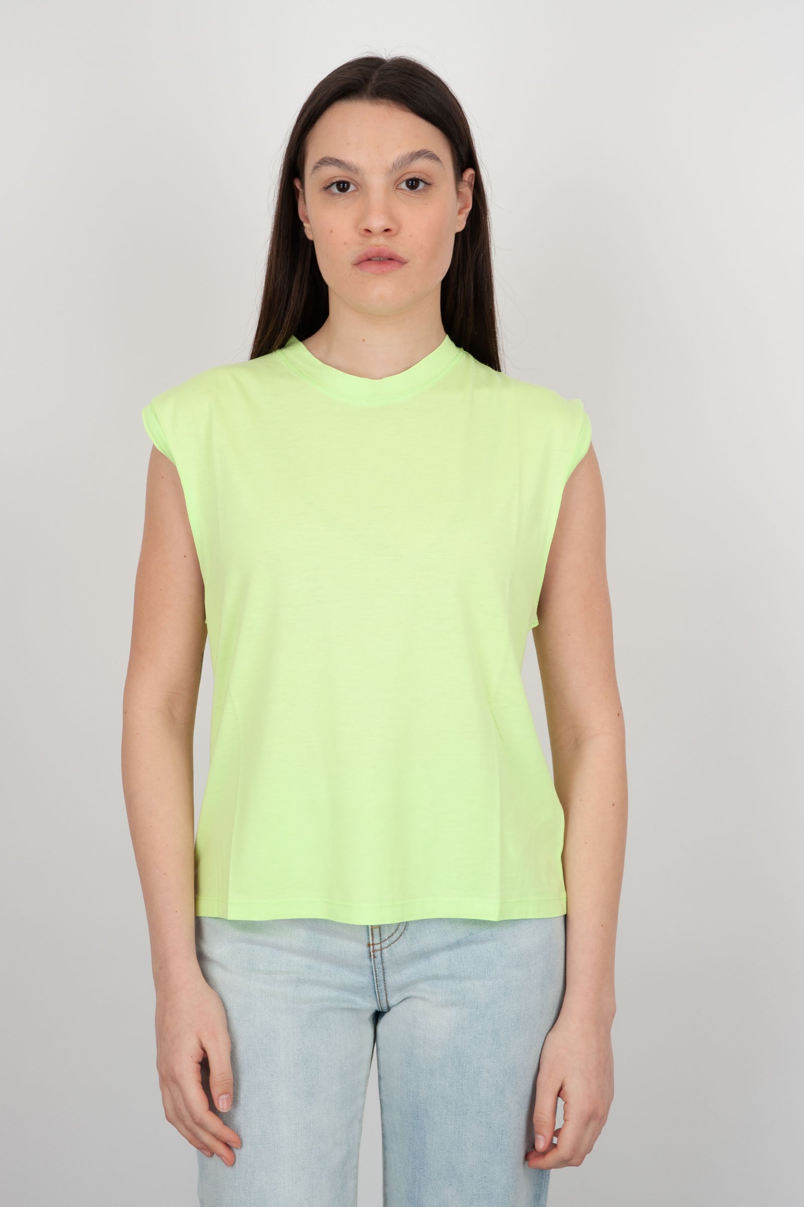 Absolut Cashmere Crew Neck T-shirt Suzana Cotton Neon Yellow - 1