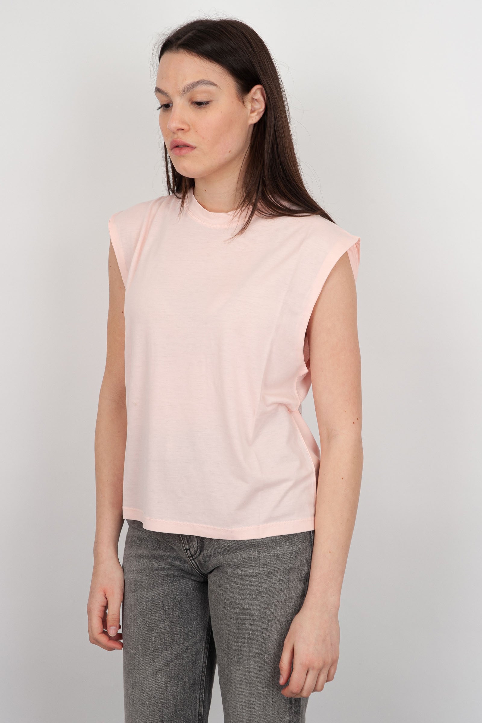 Absolut Cashmere Suzana Crew Neck T-Shirt Light Pink Cotton - 3