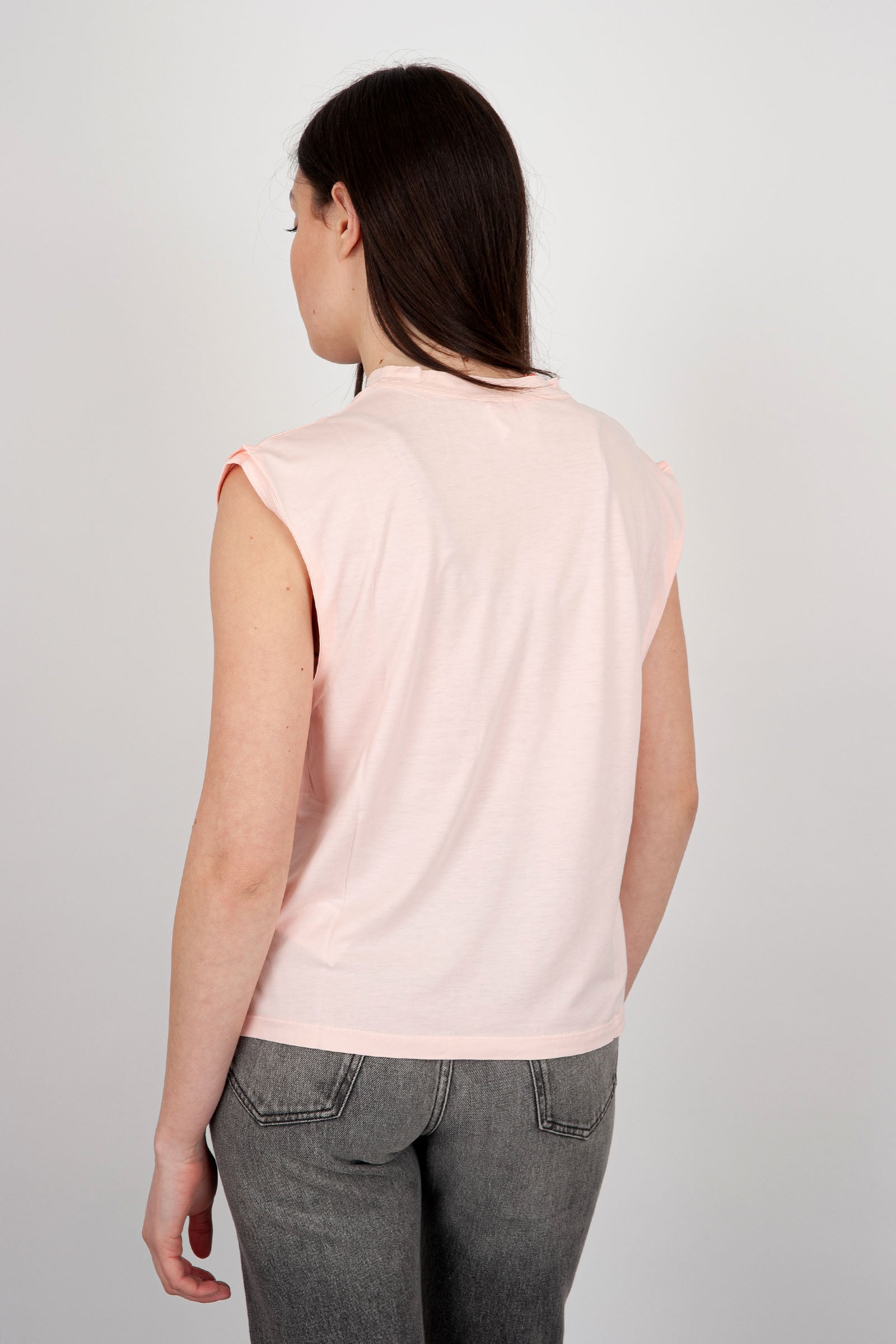 Absolut Cashmere Suzana Crew Neck T-Shirt Light Pink Cotton - 4