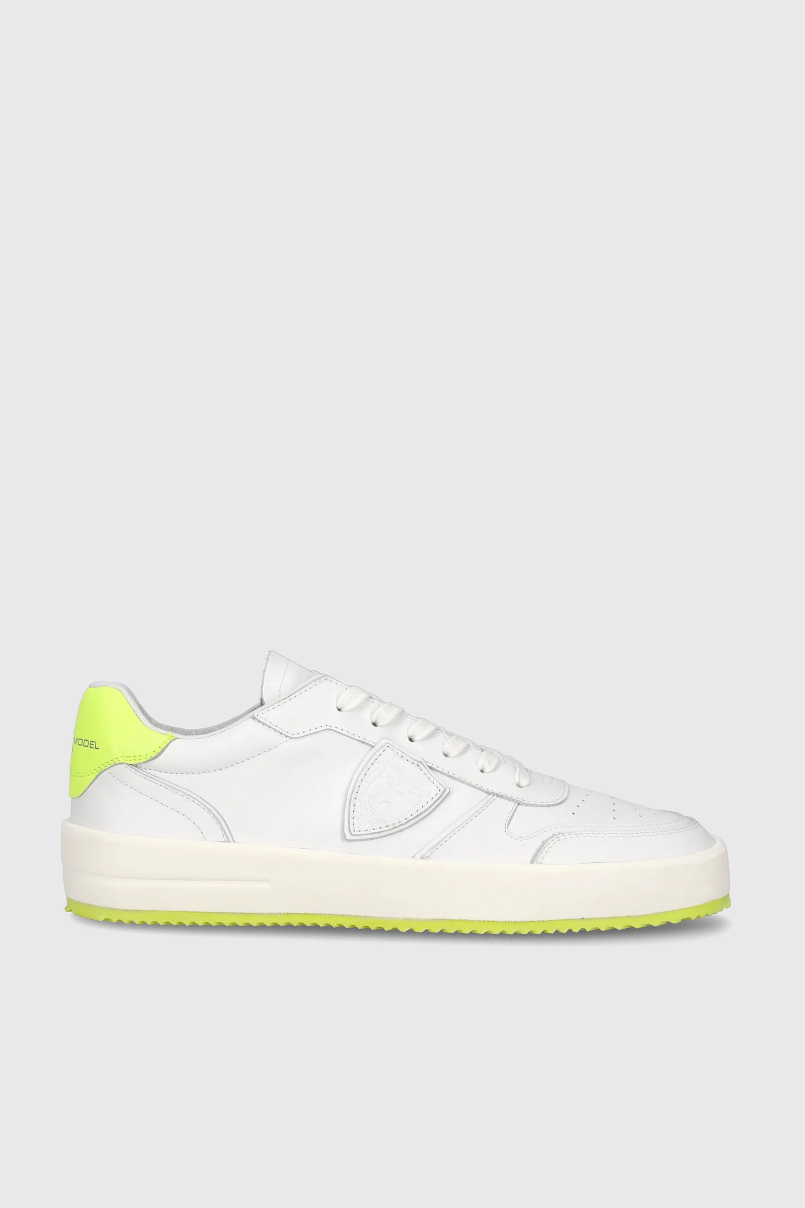 Philippe Model Sneaker Nice Veau Leather White/Yellow Fluo - 1