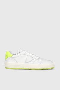 Philippe Model Sneaker Nice Veau Leather White/Yellow Fluo philippe model
