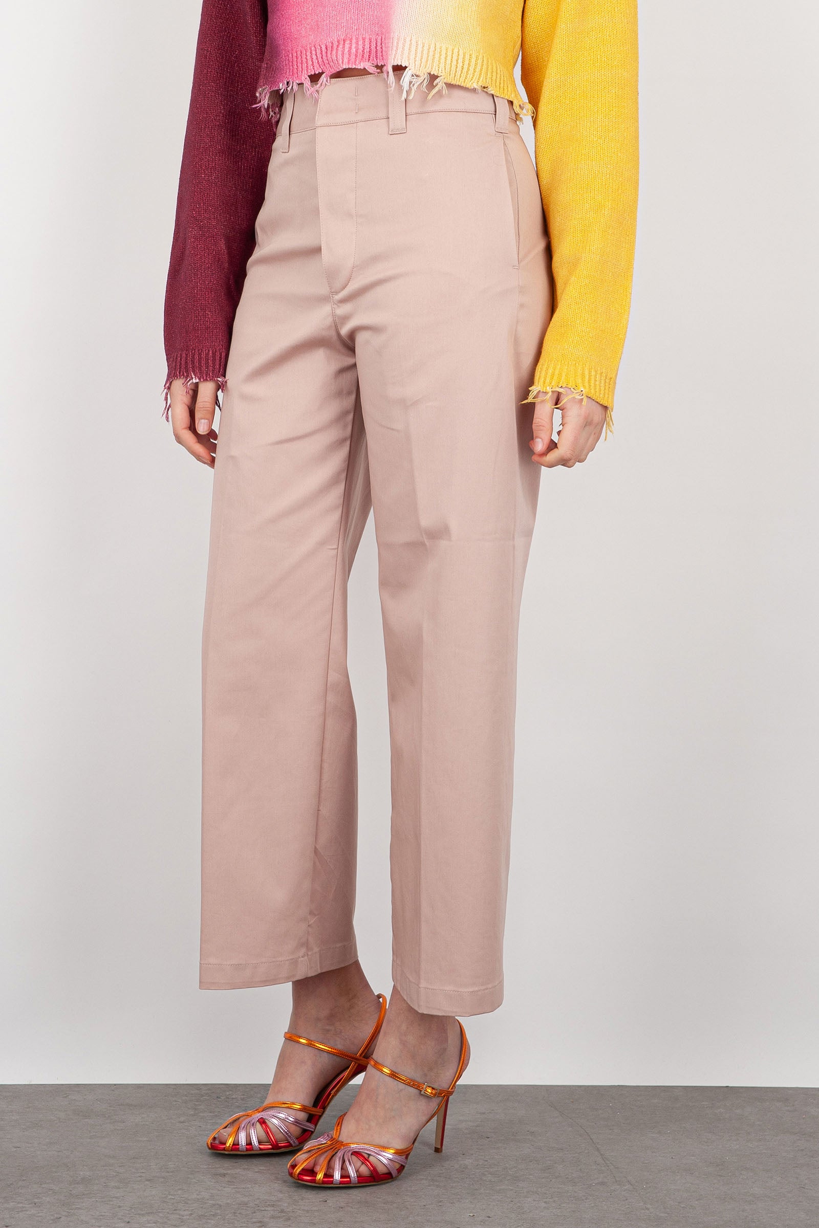 Department Five Crop Trousers Side No Cotton Light Pink - 4