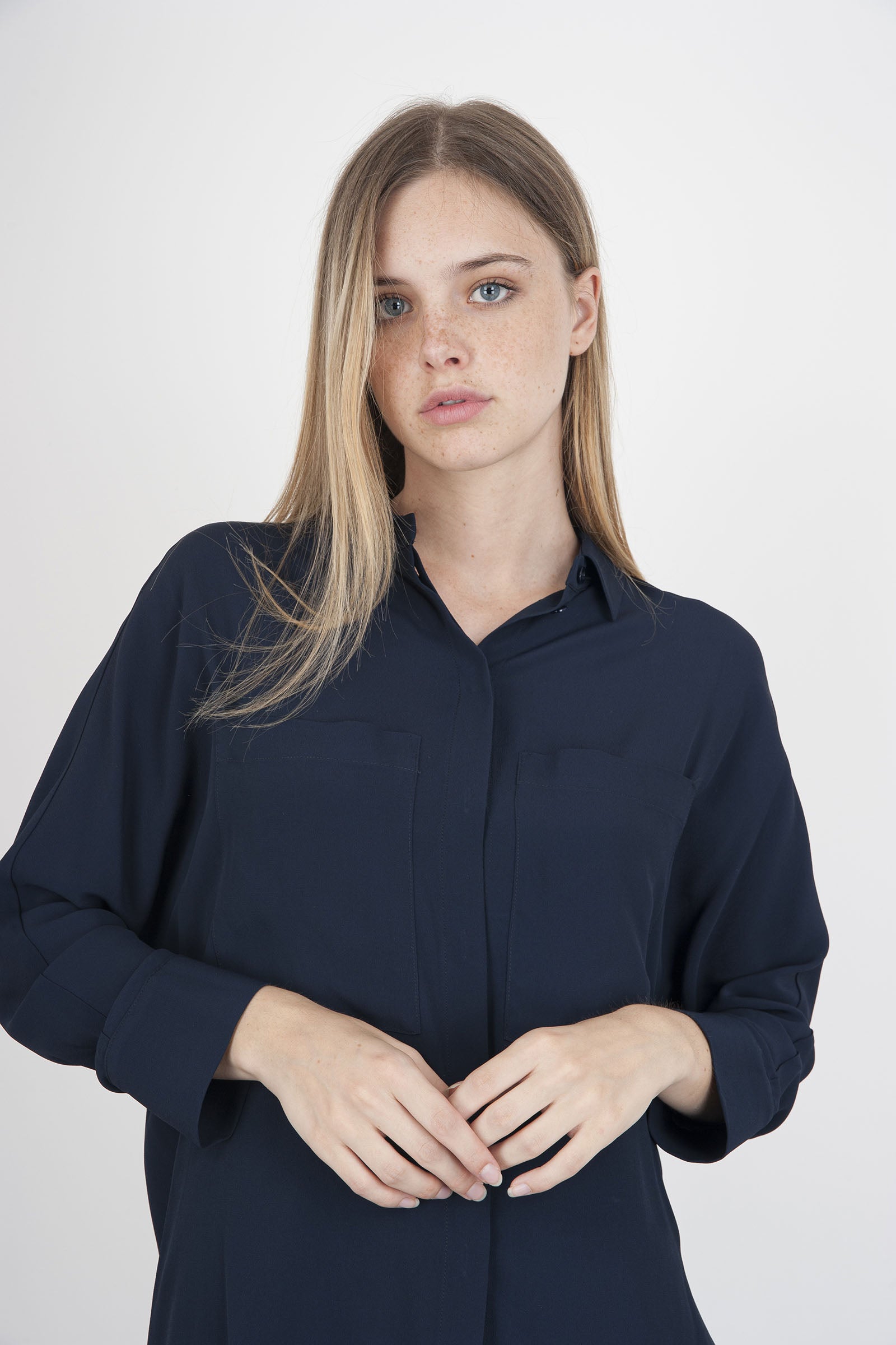 Semicouture Camicia Tiffany Blu Scuro Donna Y3WU04K67 - 1