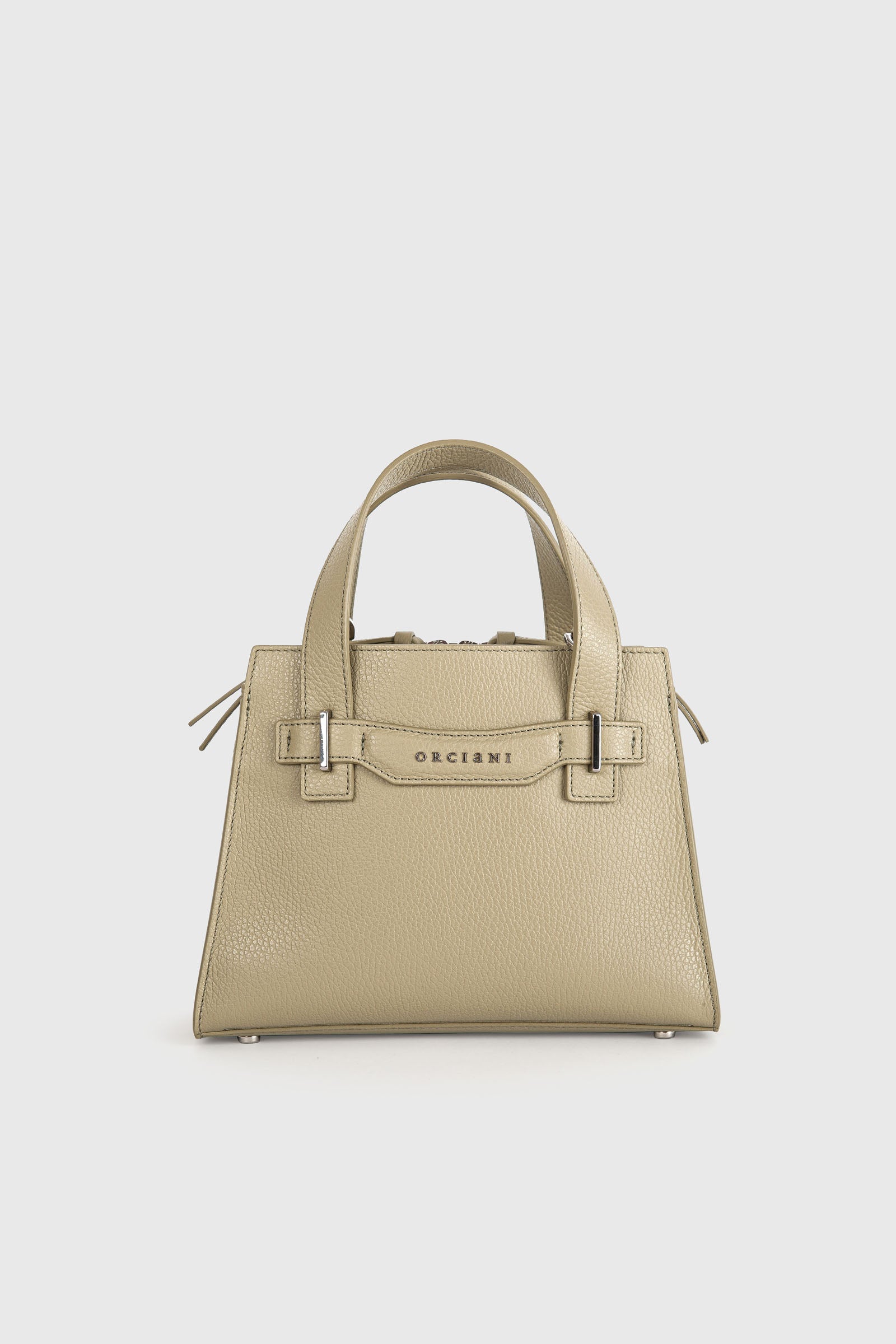 Orciani Small Posh S Sense Leather Handbag Khaki - 1