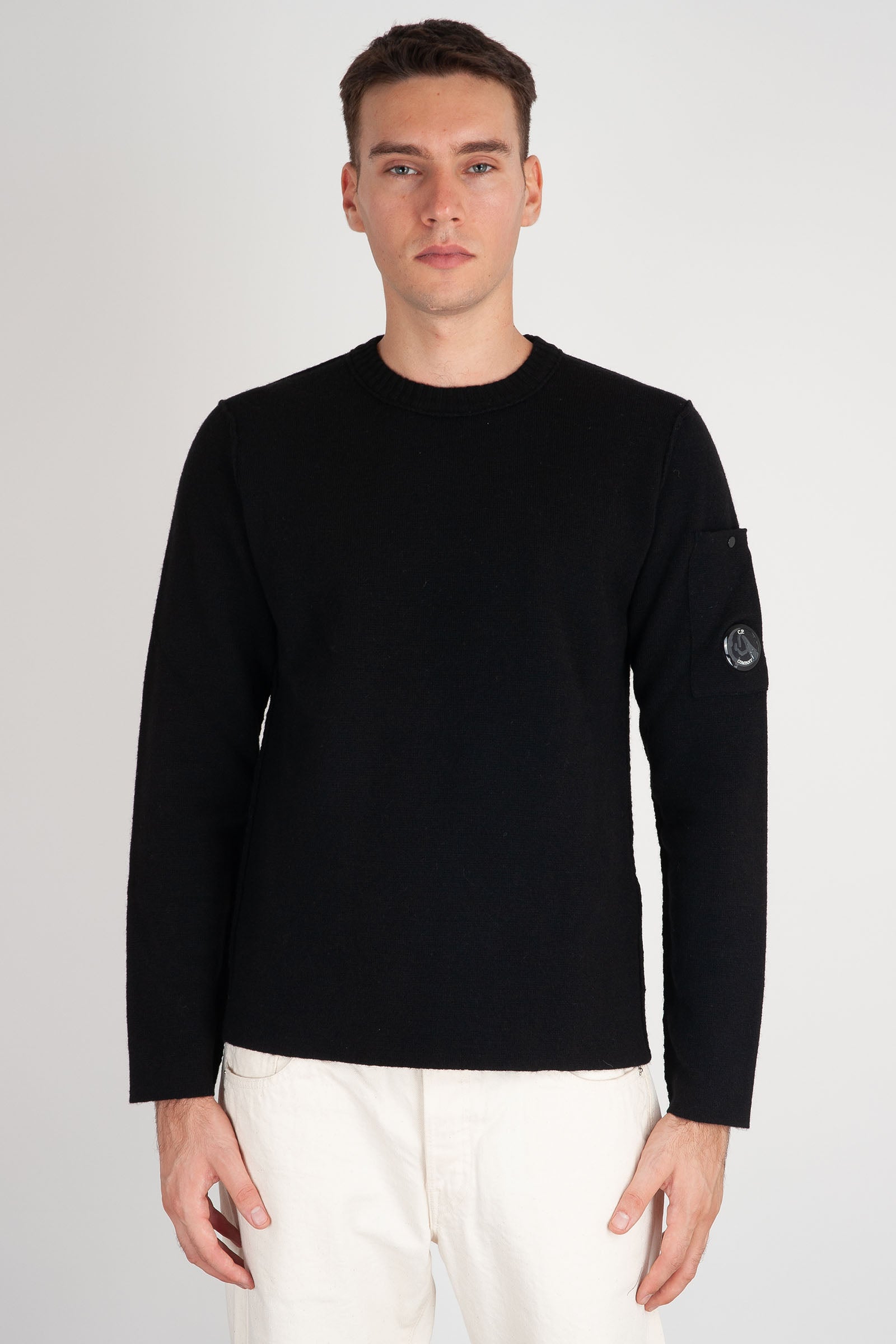 CP Company Lambswool Lens Sweater Black - 2