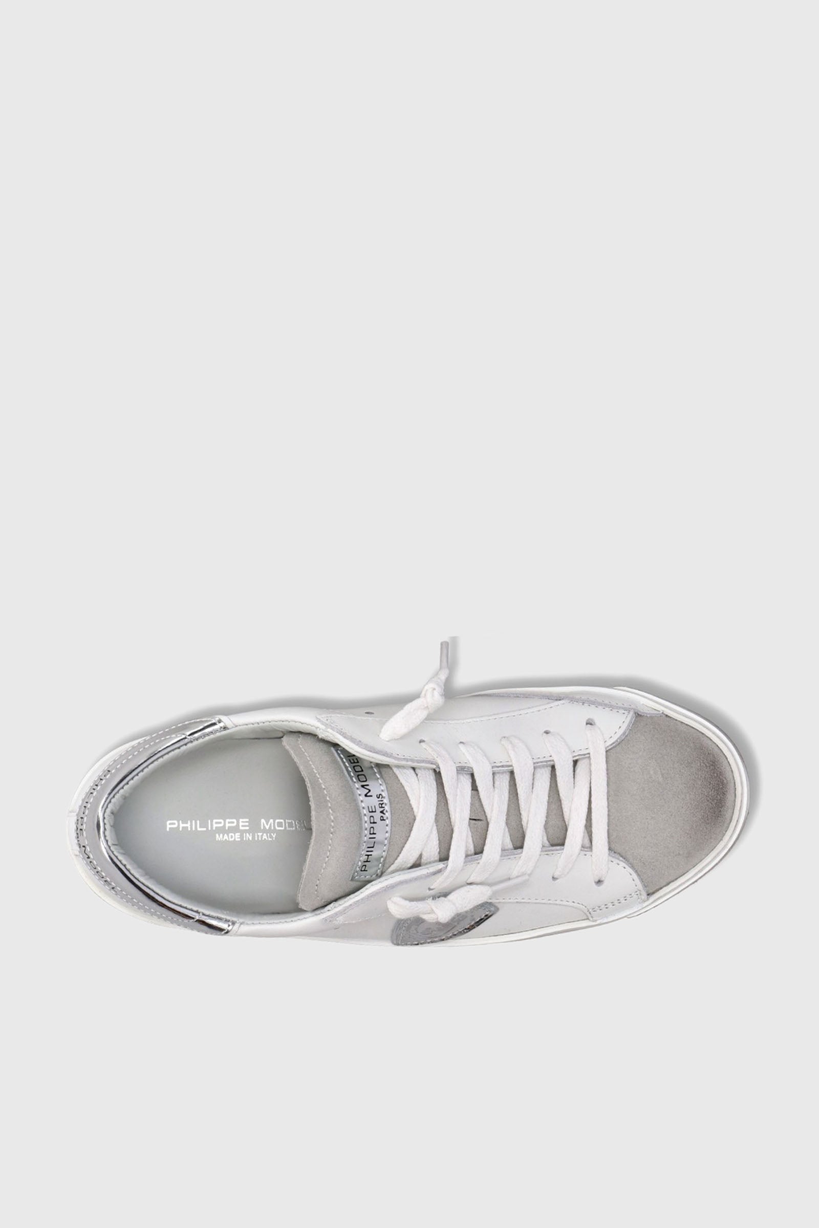 Philippe Model Sneaker PRSX Pelle Bianco/Argento - 4