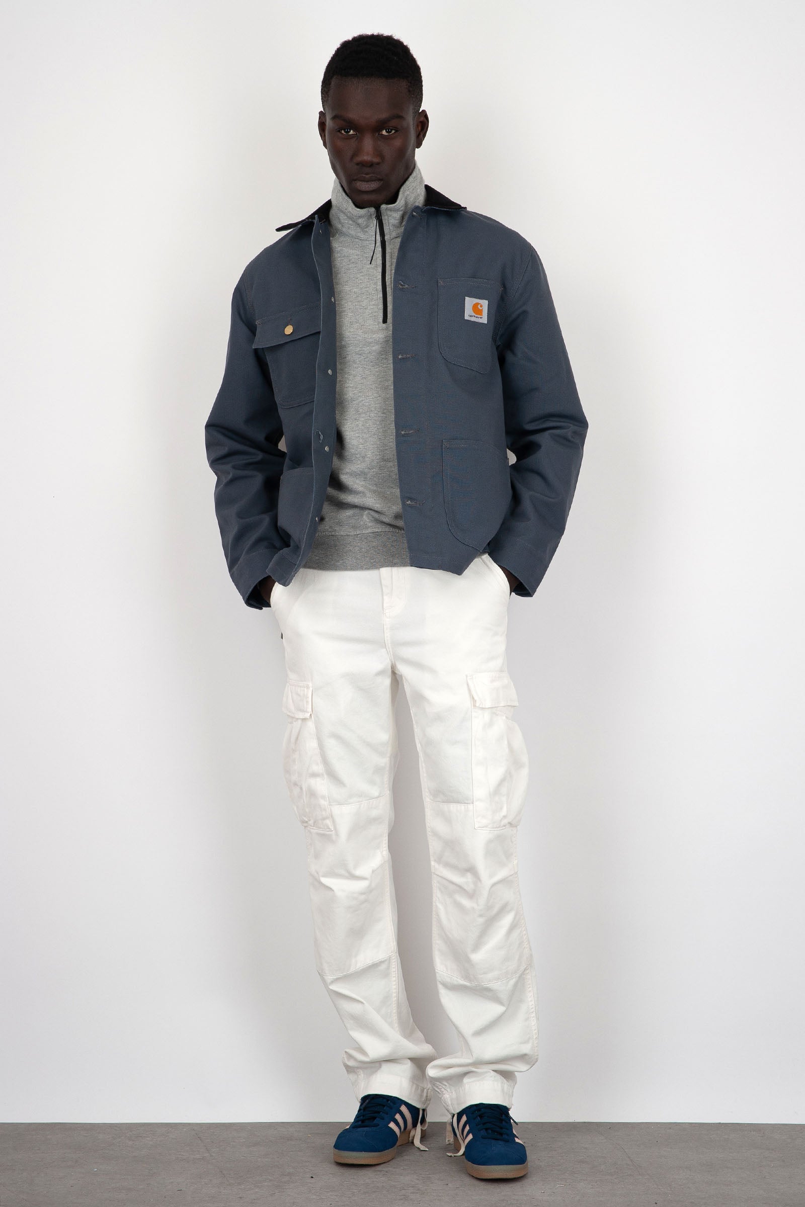C.P. Company Light Fleece Zipped Cotton Sweatshirt Grey Melange - 2