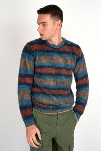 Roberto Collina Multicolor Striped Sweater, Alpaca/Mohair Wool Blend roberto collina