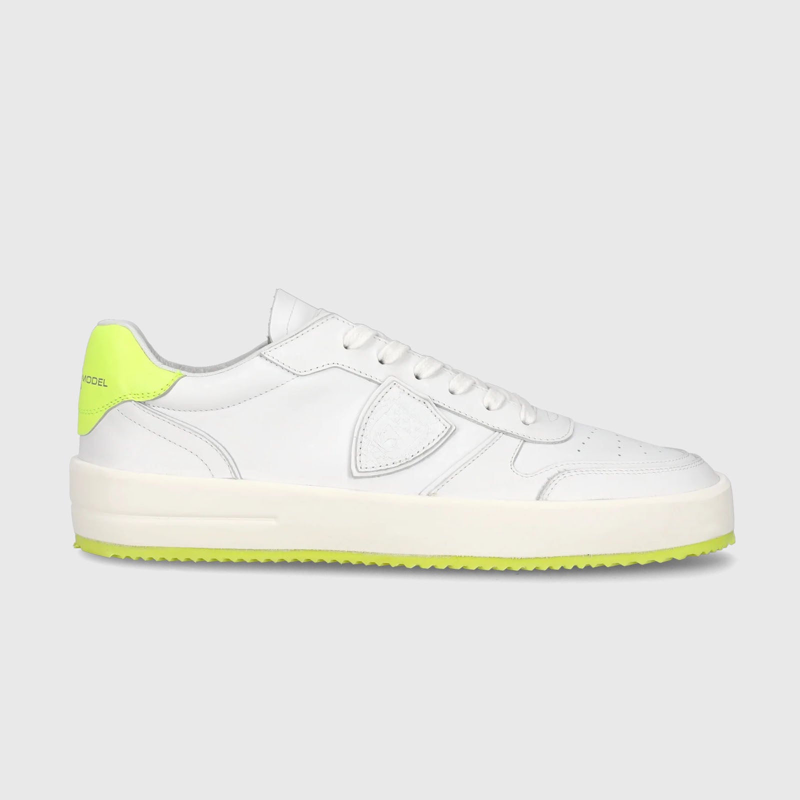 Philippe Model Sneaker Nice Veau Leather White/Yellow Fluo - 6