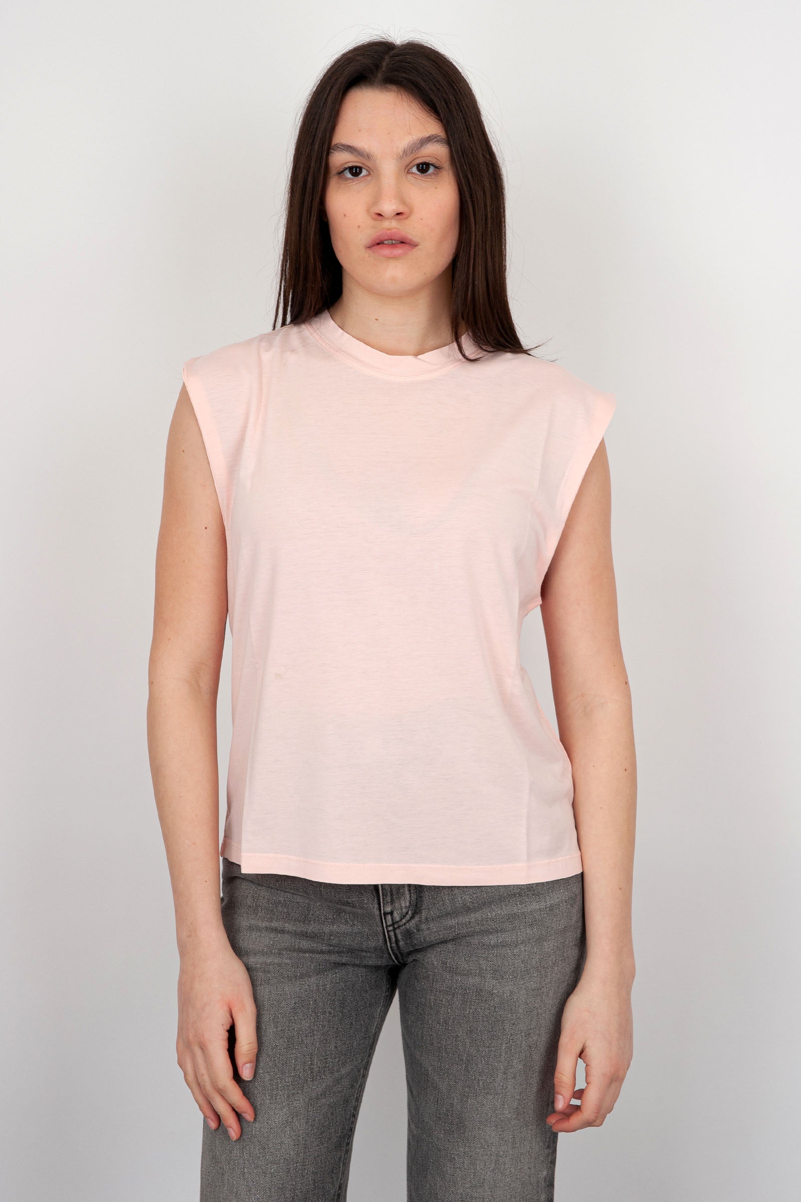 Absolut Cashmere Suzana Crew Neck T-Shirt Light Pink Cotton - 1