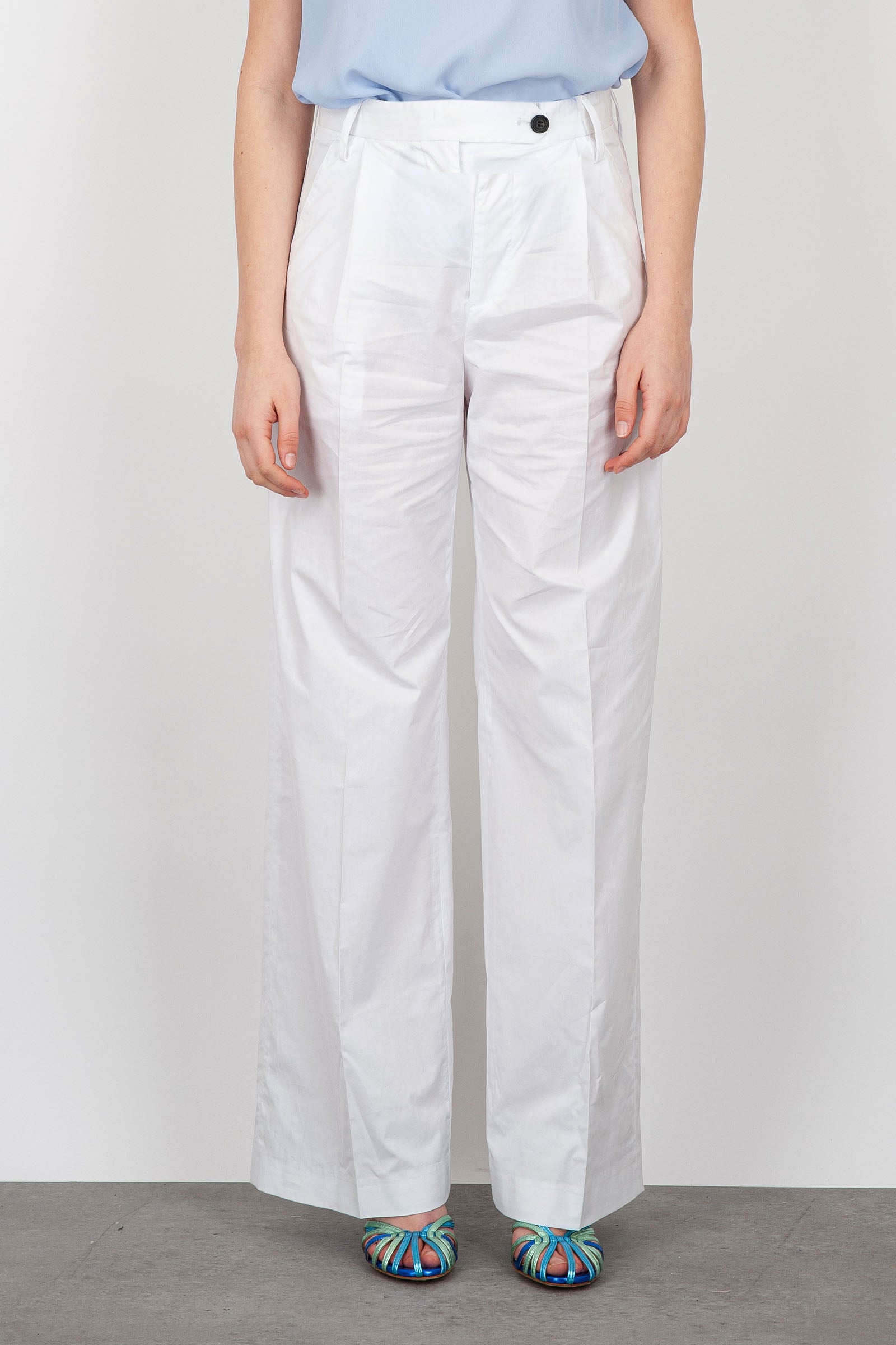 Department Five Fairmont Wide-leg Pincers Trousers in White Cotton - 1