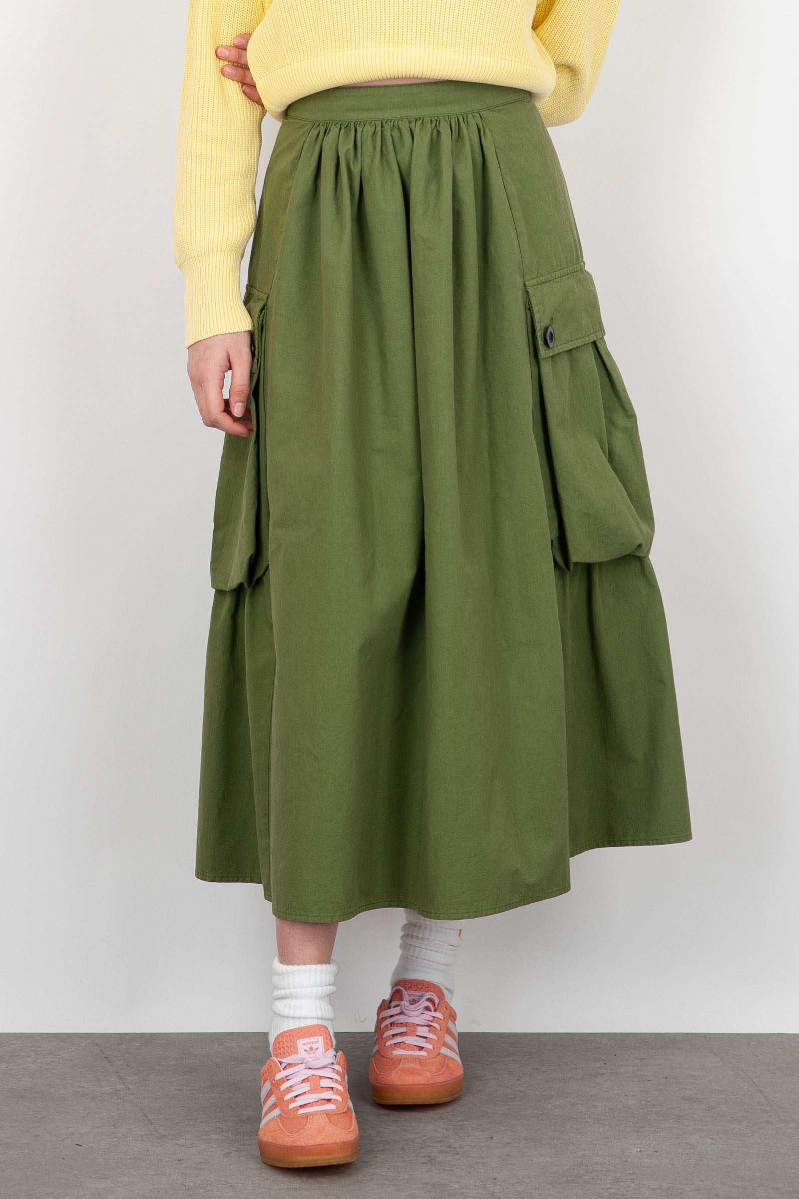 Department Five Selma Skirt in Military Green Cotton - 1