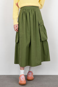 Department Five Selma Skirt in Military Green Cotton department five