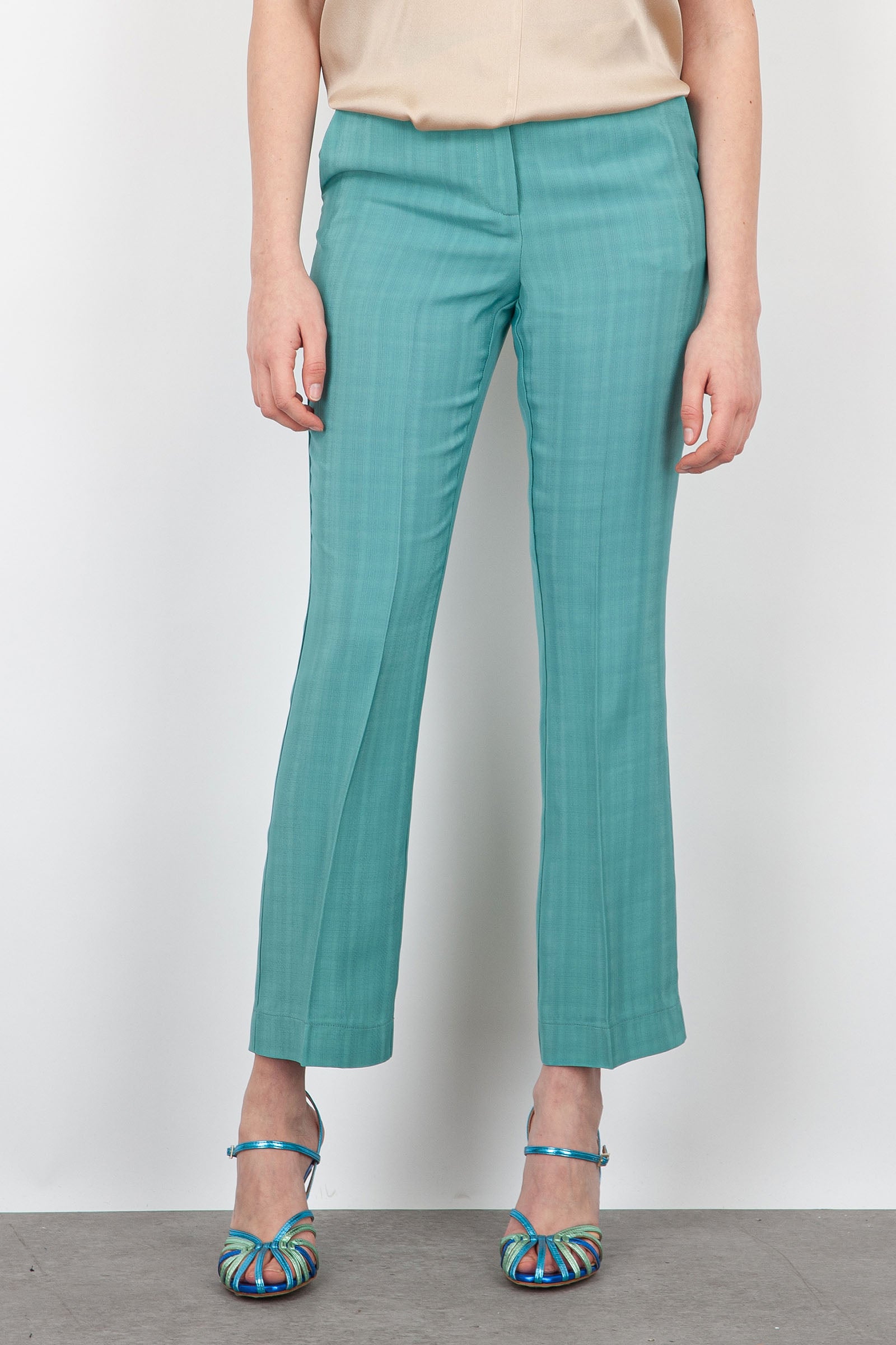 Semicouture Pamela Trousers Synthetic Teal Green - 4