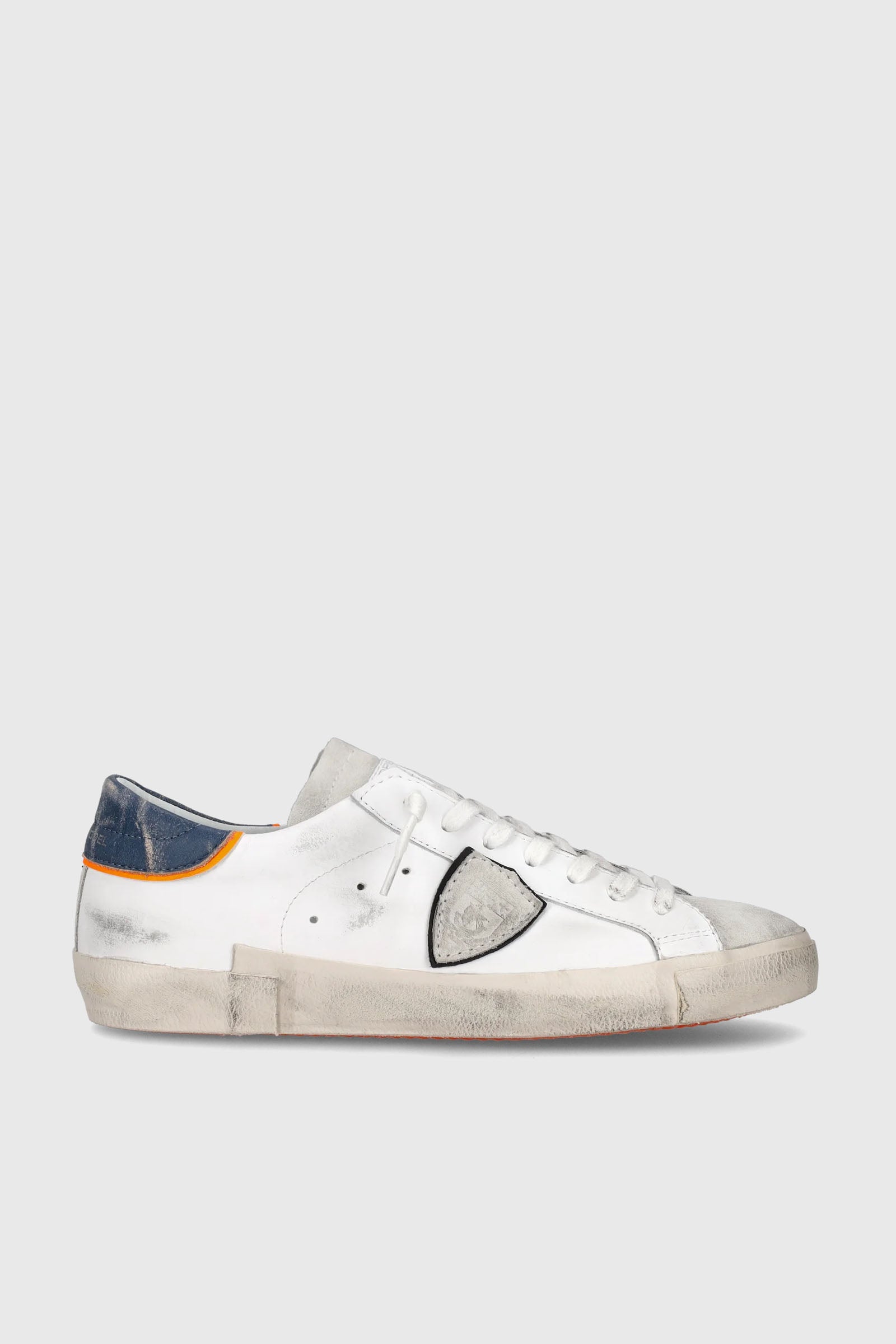 Philippe Model PRSX Vintage Veal Leather Sneakers White/Blue - 1