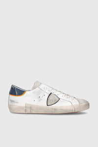 Philippe Model PRSX Vintage Veal Leather Sneakers White/Blue philippe model