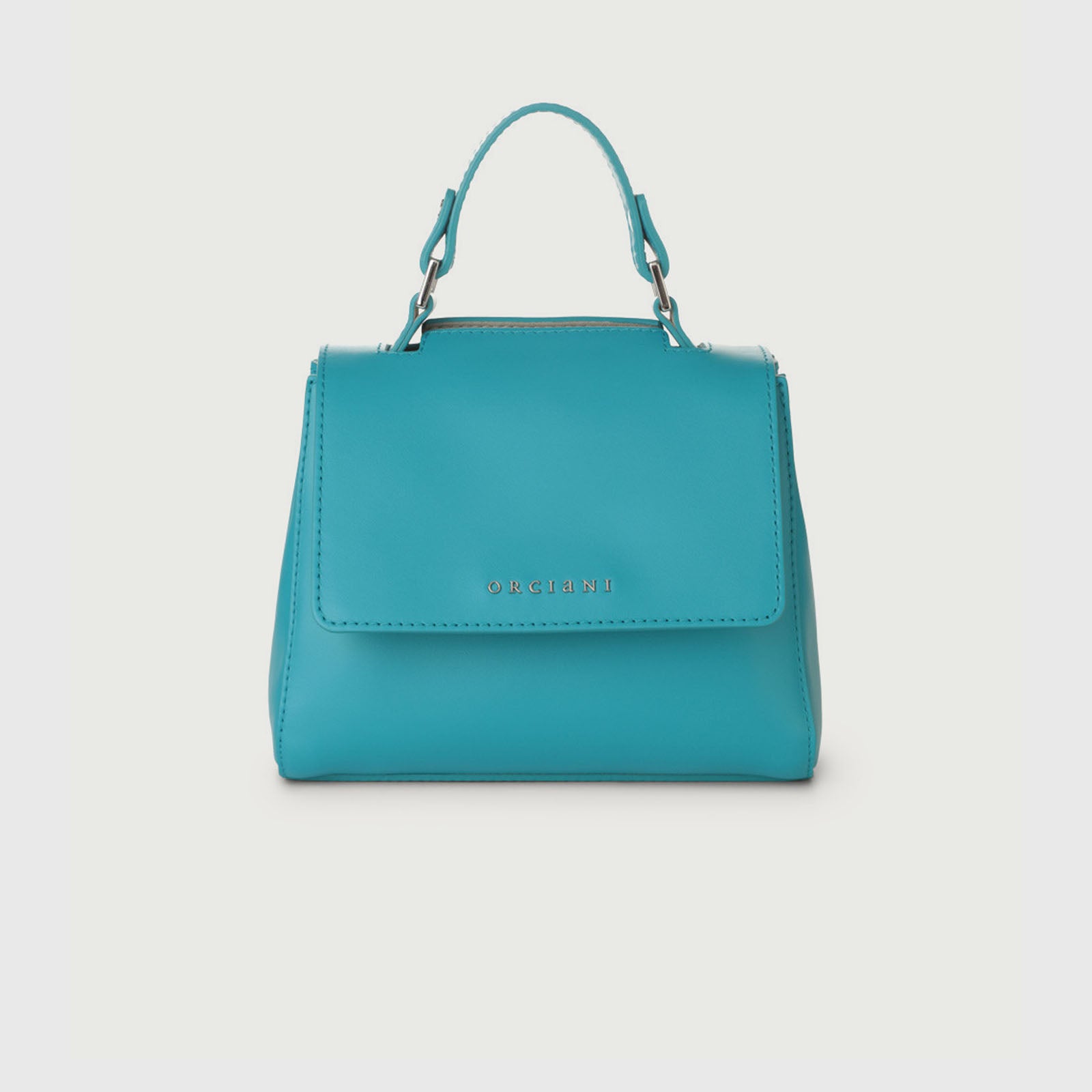 Orciani Sveva Vanity Mini Leather Bag Turquoise - 5