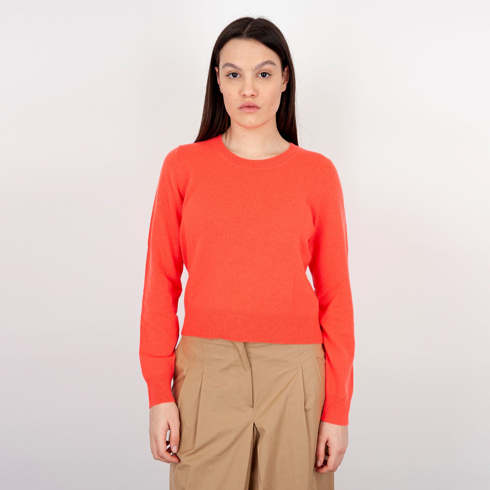 Absolut Cashmere Carlie Crewneck Sweater in Coral Wool - 5