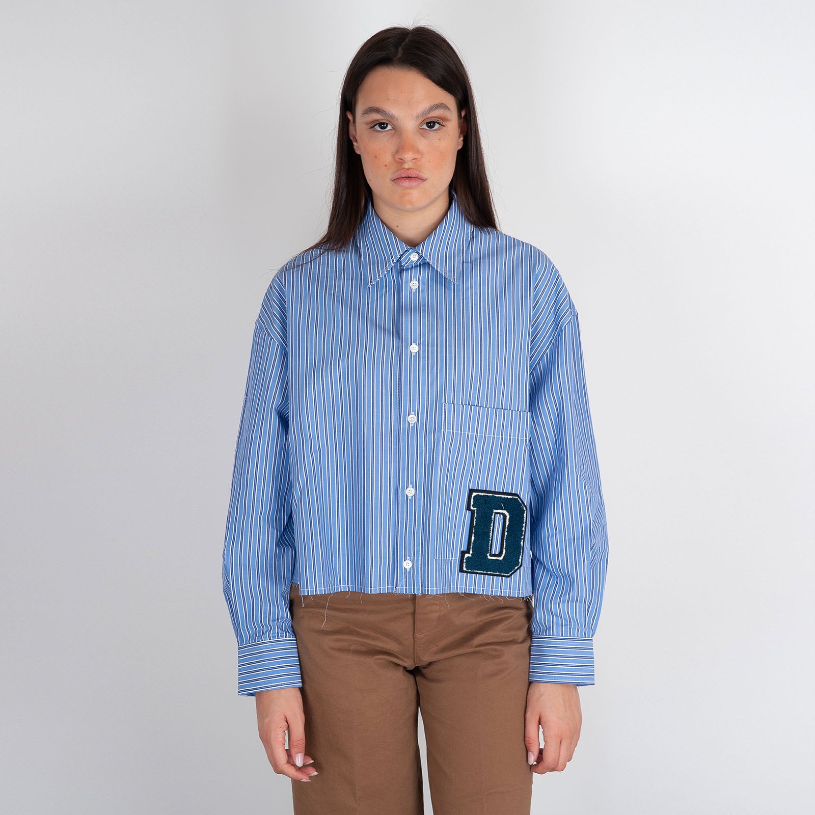 Department Five Lita Boxi Cotton Shirt Light Blue - 8