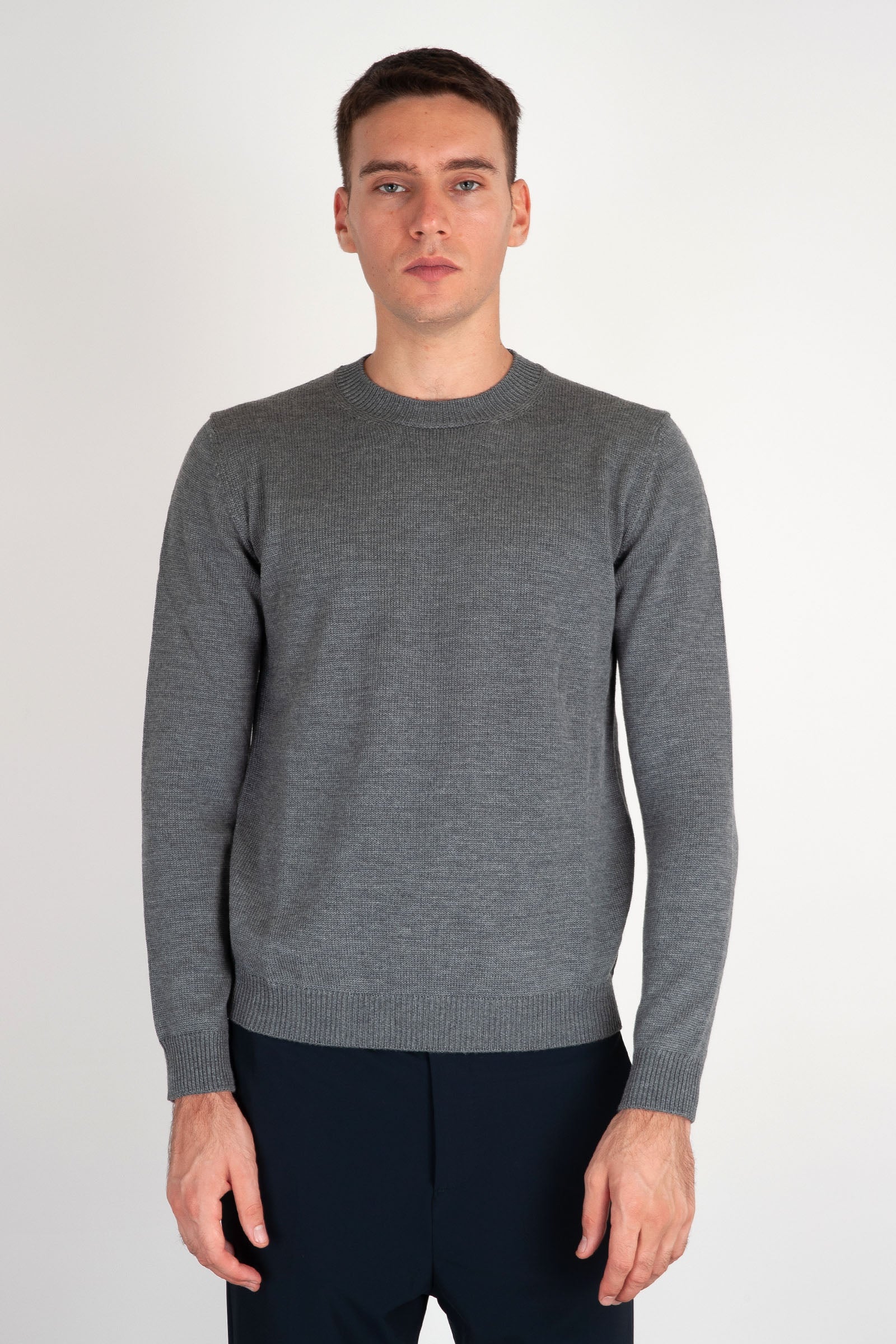 Roberto Collina Crewneck Wool Sweater Grey - 4