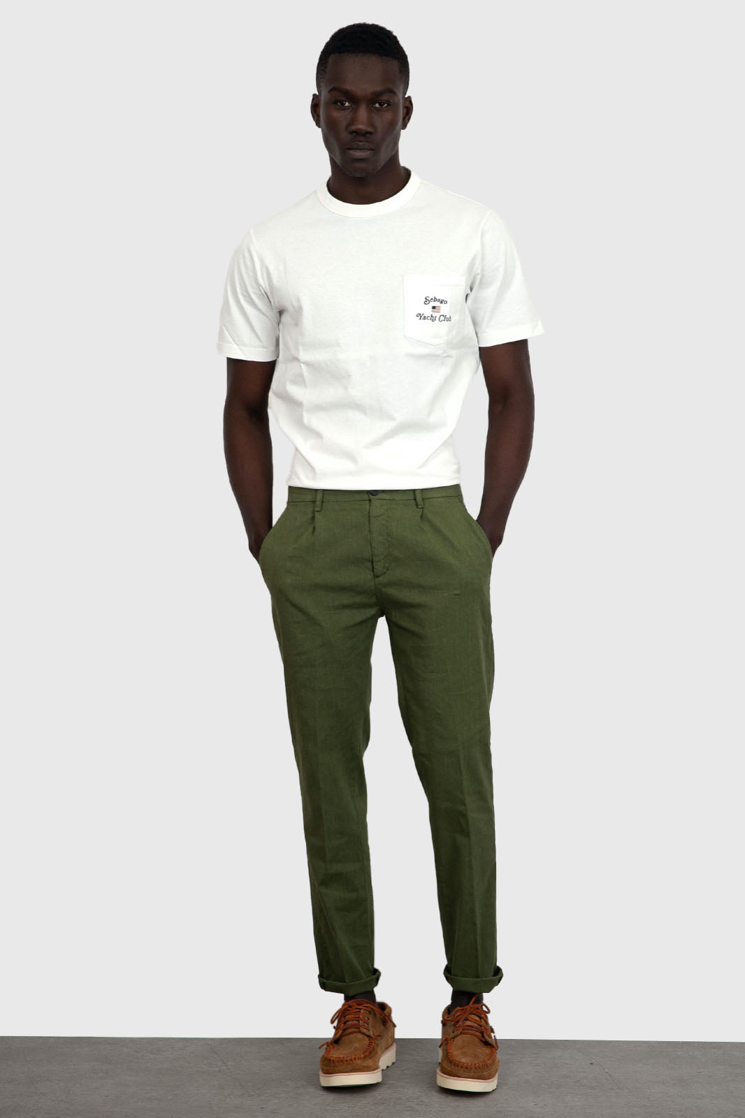 Department Five Military Green Cotton Prince Pinces Trousers - 6