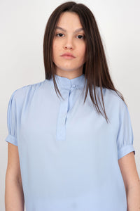 Grifoni Short Sleeve Silk Polo Shirt in Lilac grifoni