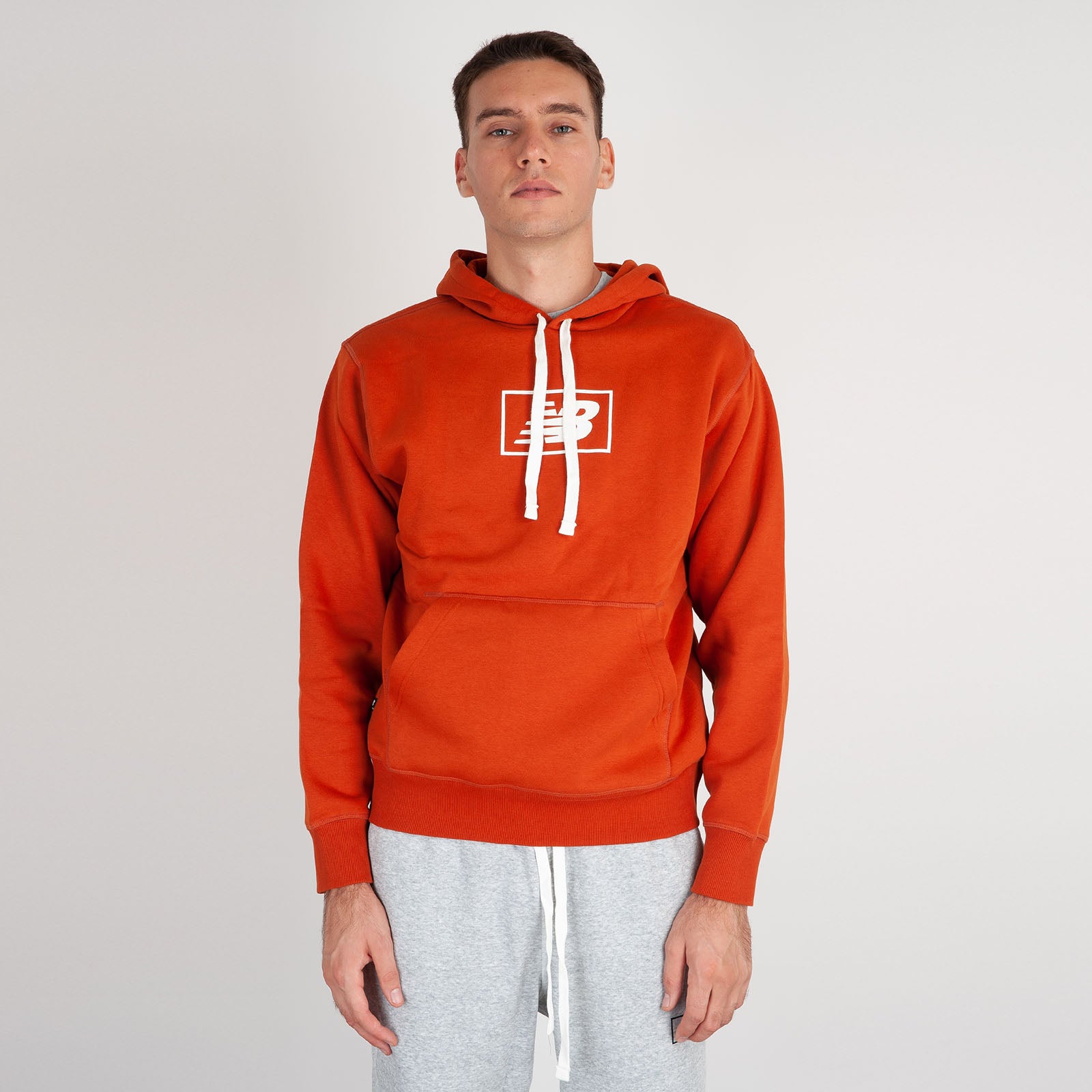 New Balance Sweatshirt Essentials Brushed Back Hoodie Rust Man