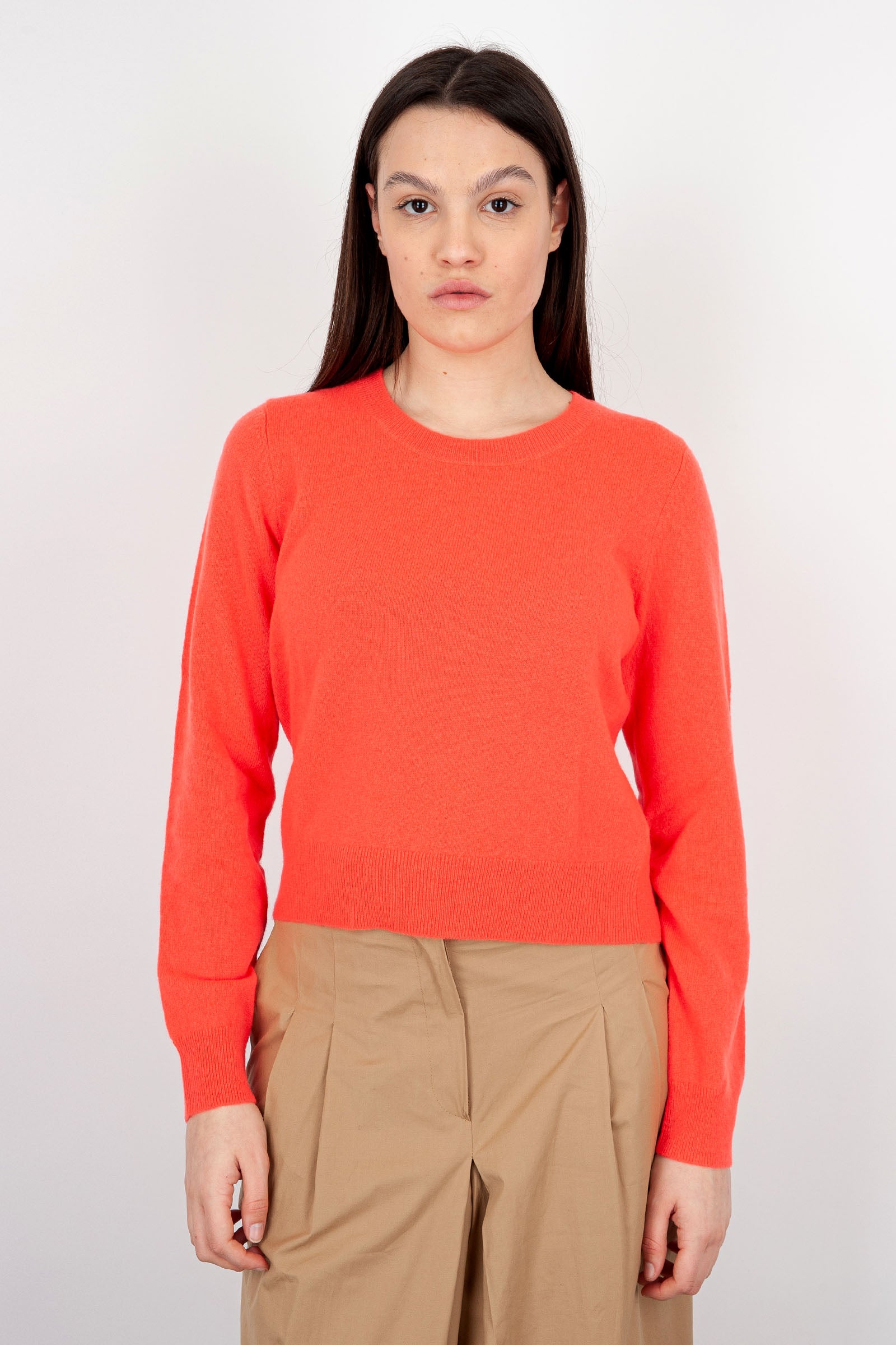 Absolut Cashmere Carlie Crewneck Sweater in Coral Wool - 1