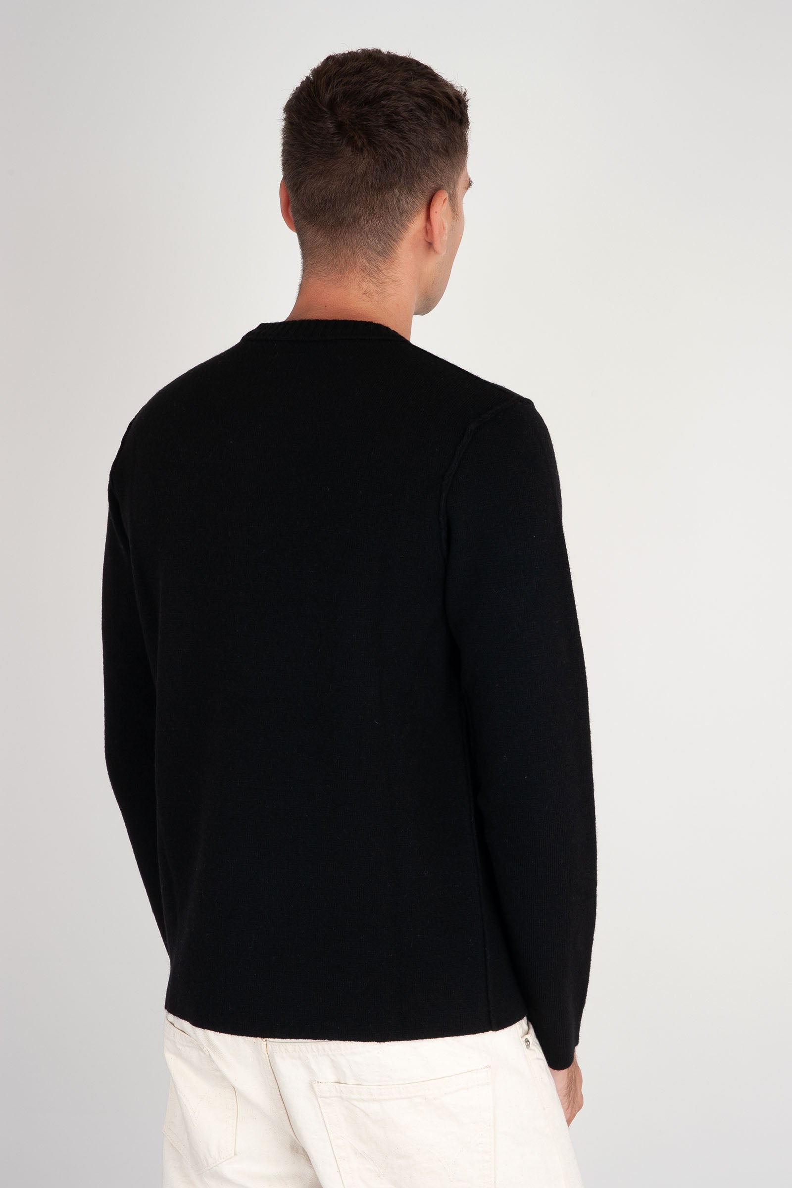 CP Company Lambswool Lens Sweater Black - 4