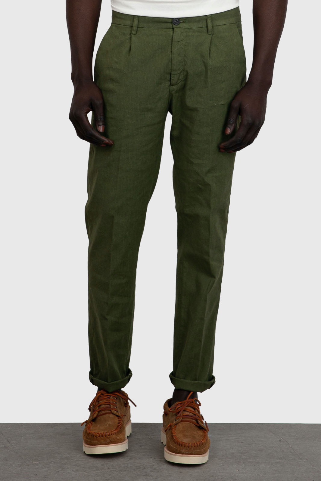 Department Five Military Green Cotton Prince Pinces Trousers - 1