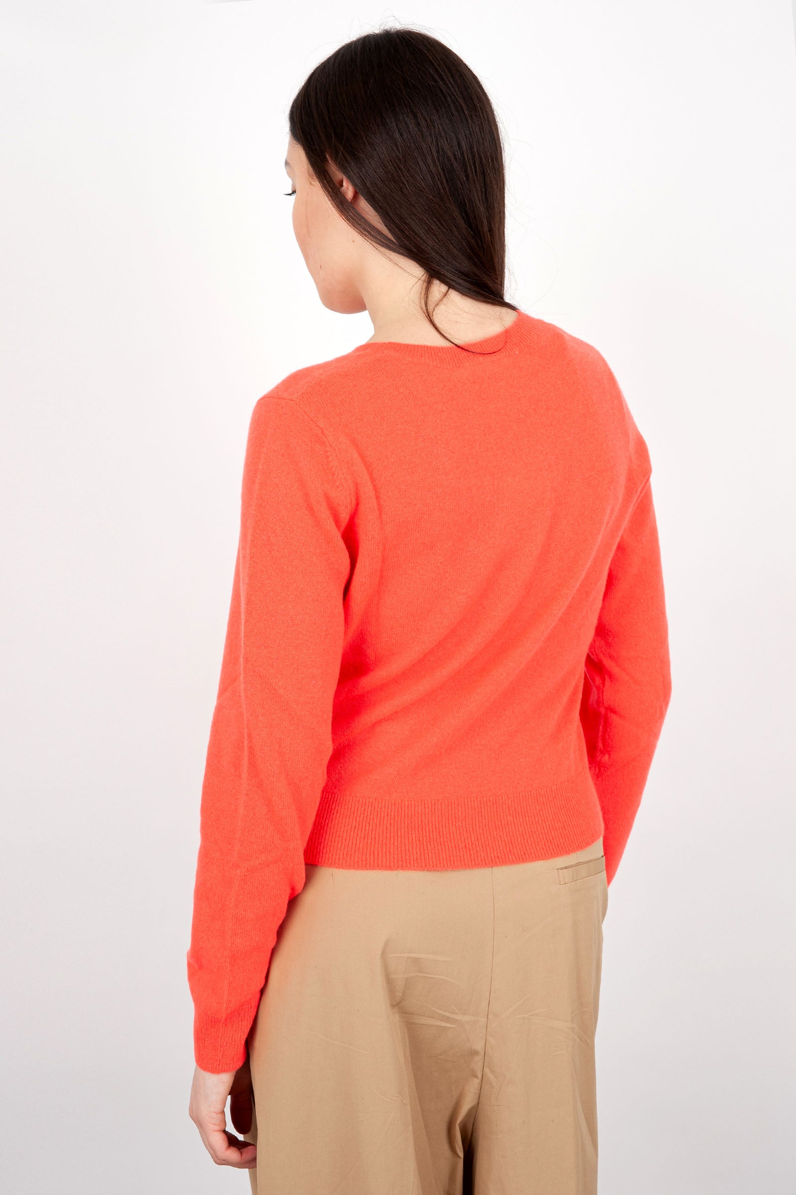 Absolut Cashmere Carlie Crewneck Sweater in Coral Wool - 4