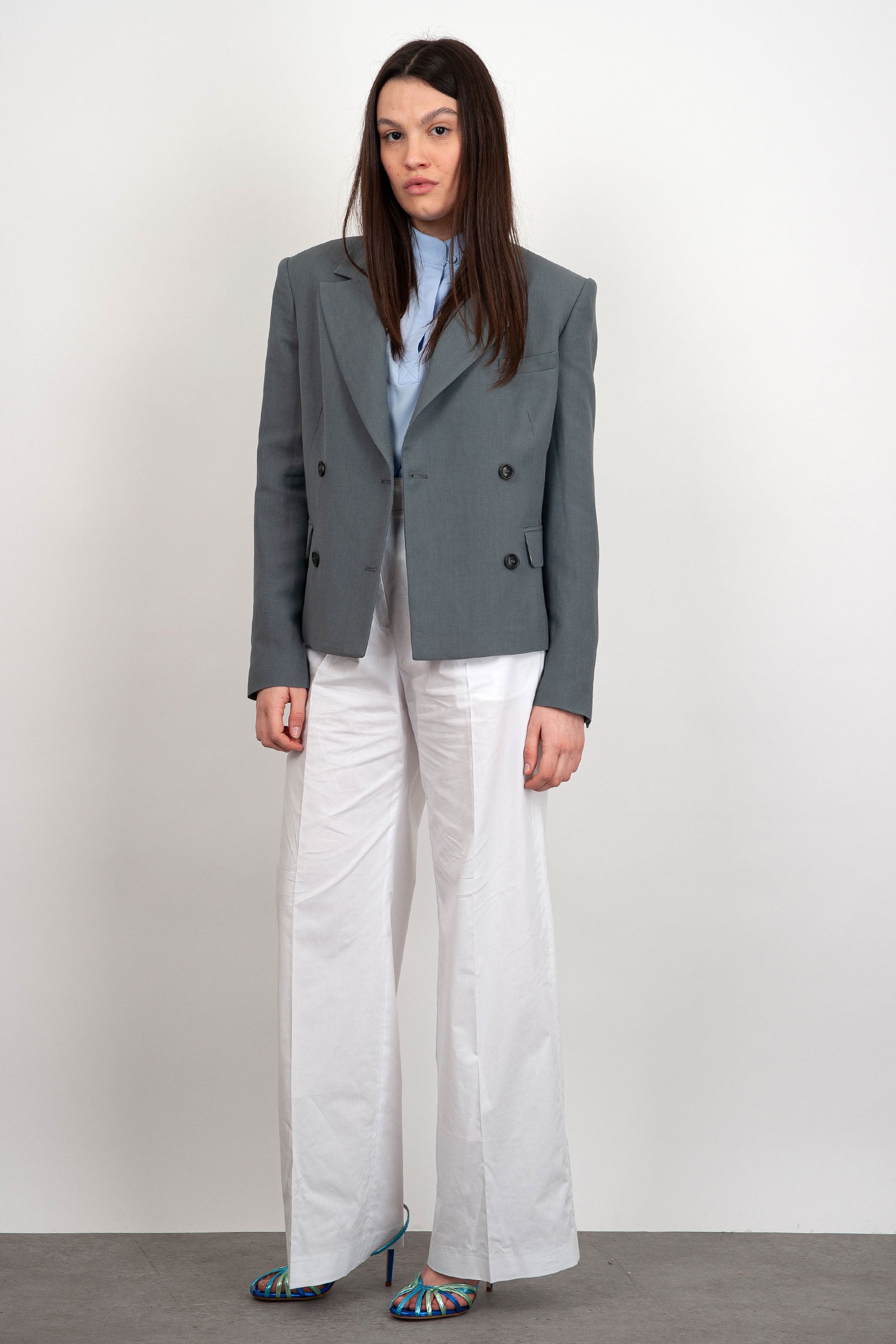 Department Five Fairmont Wide-leg Pincers Trousers in White Cotton - 5