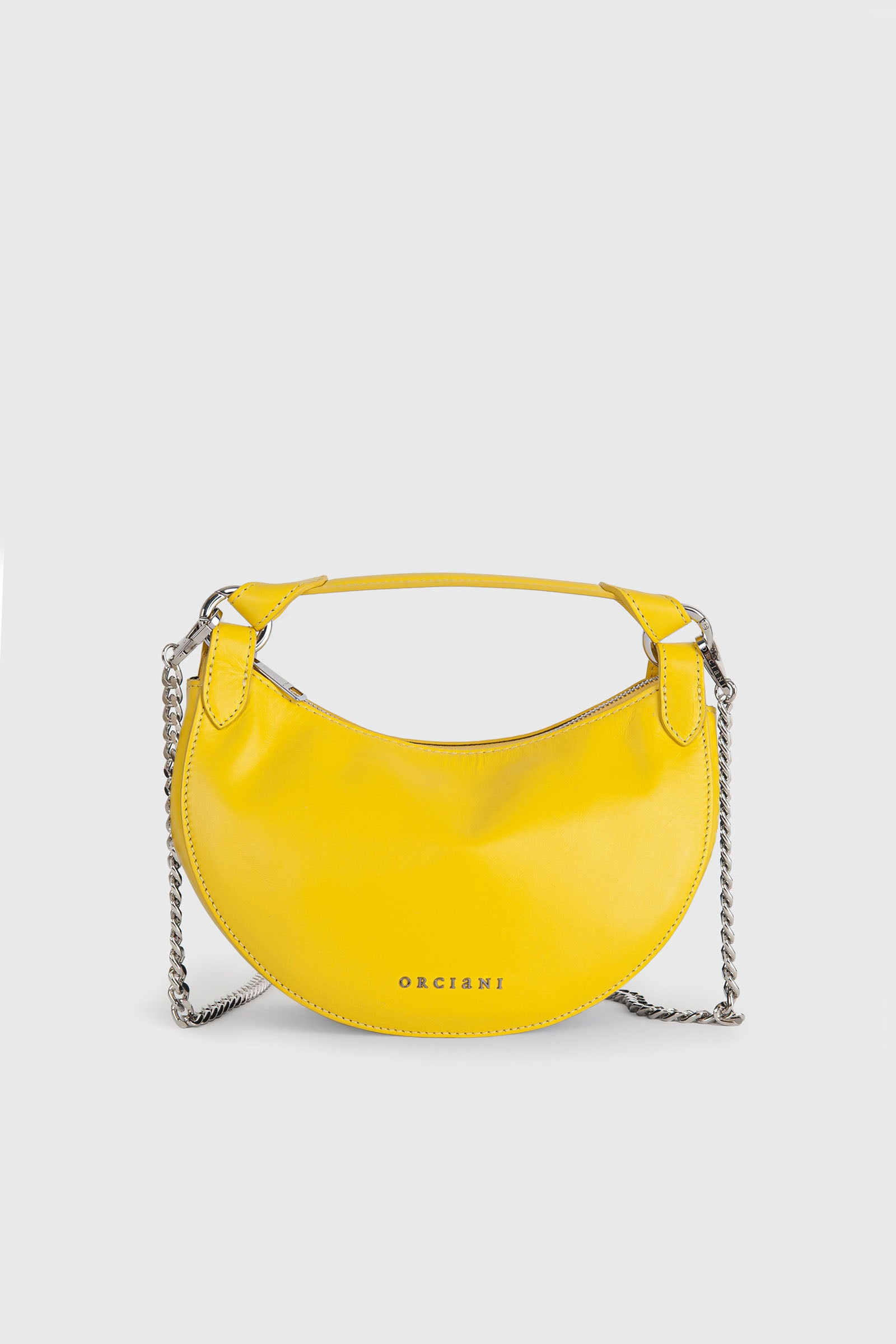 Orciani Mini Bag Dumpling Vanity Leather Yellow - 1