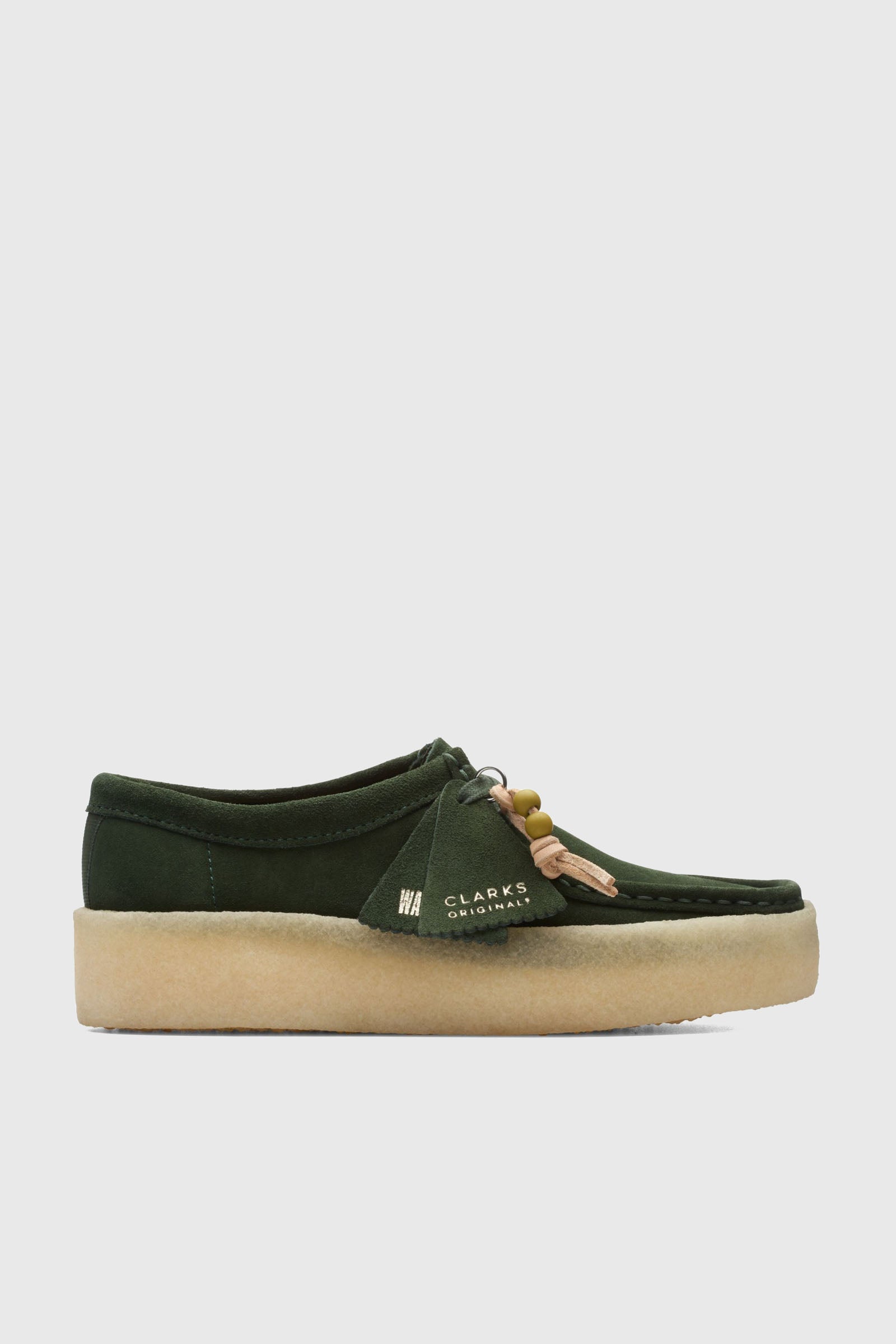 Clarks Wallabee Cup Leather Shoes in Dark Green/Dark Green - 1