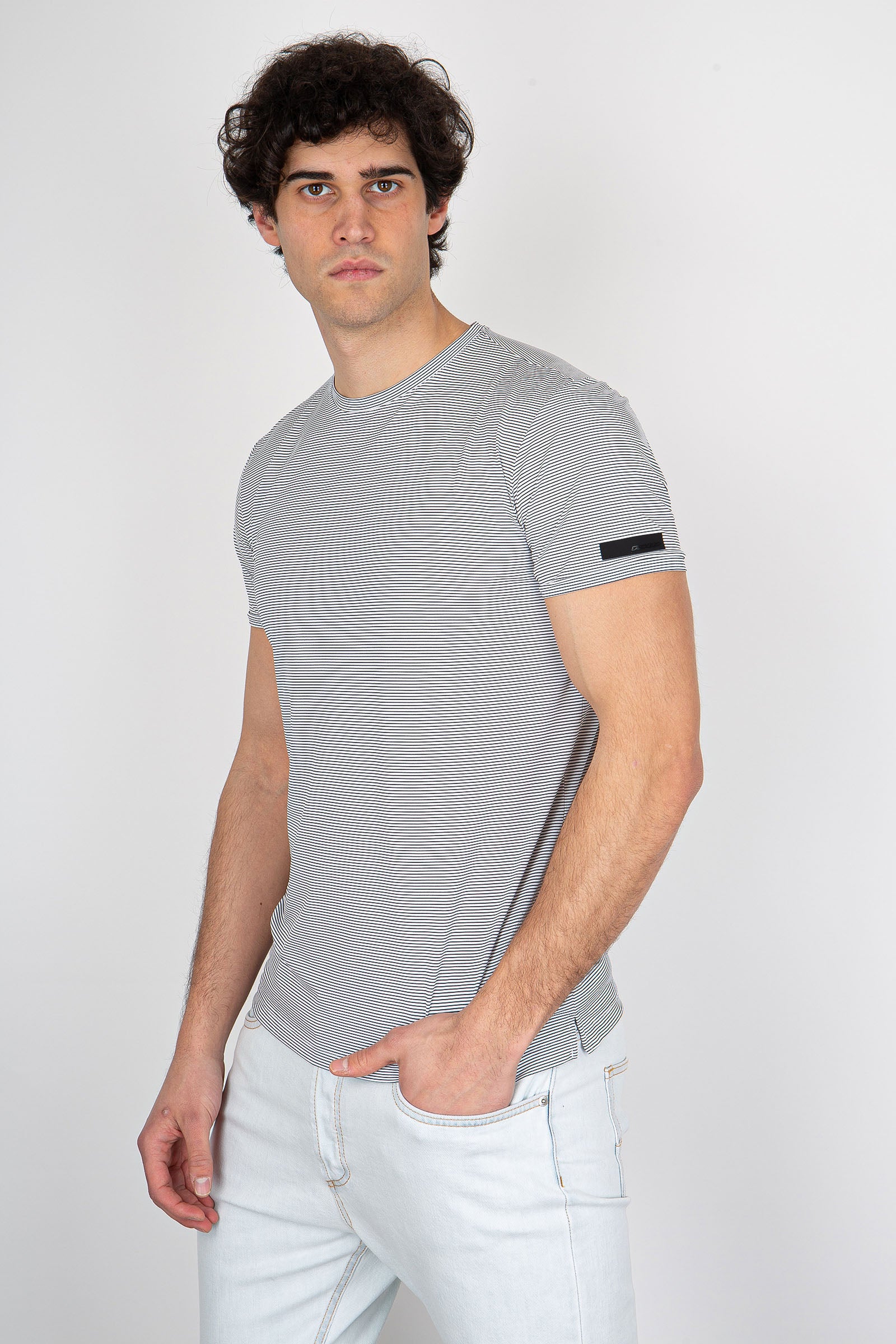 Rrd T-shirt Shirty Stripe Blu Scuro Uomo - 1