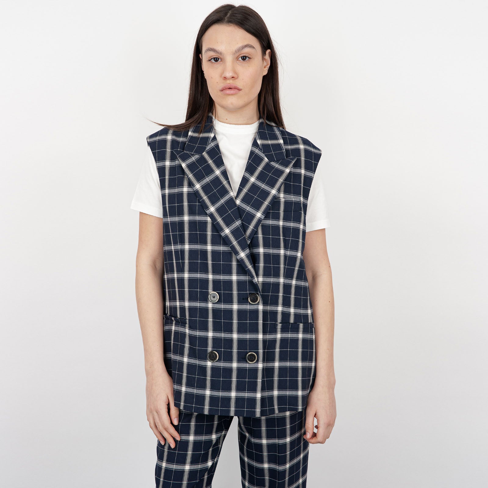 SemiCouture Alisha Synthetic Vest in Cream - 6