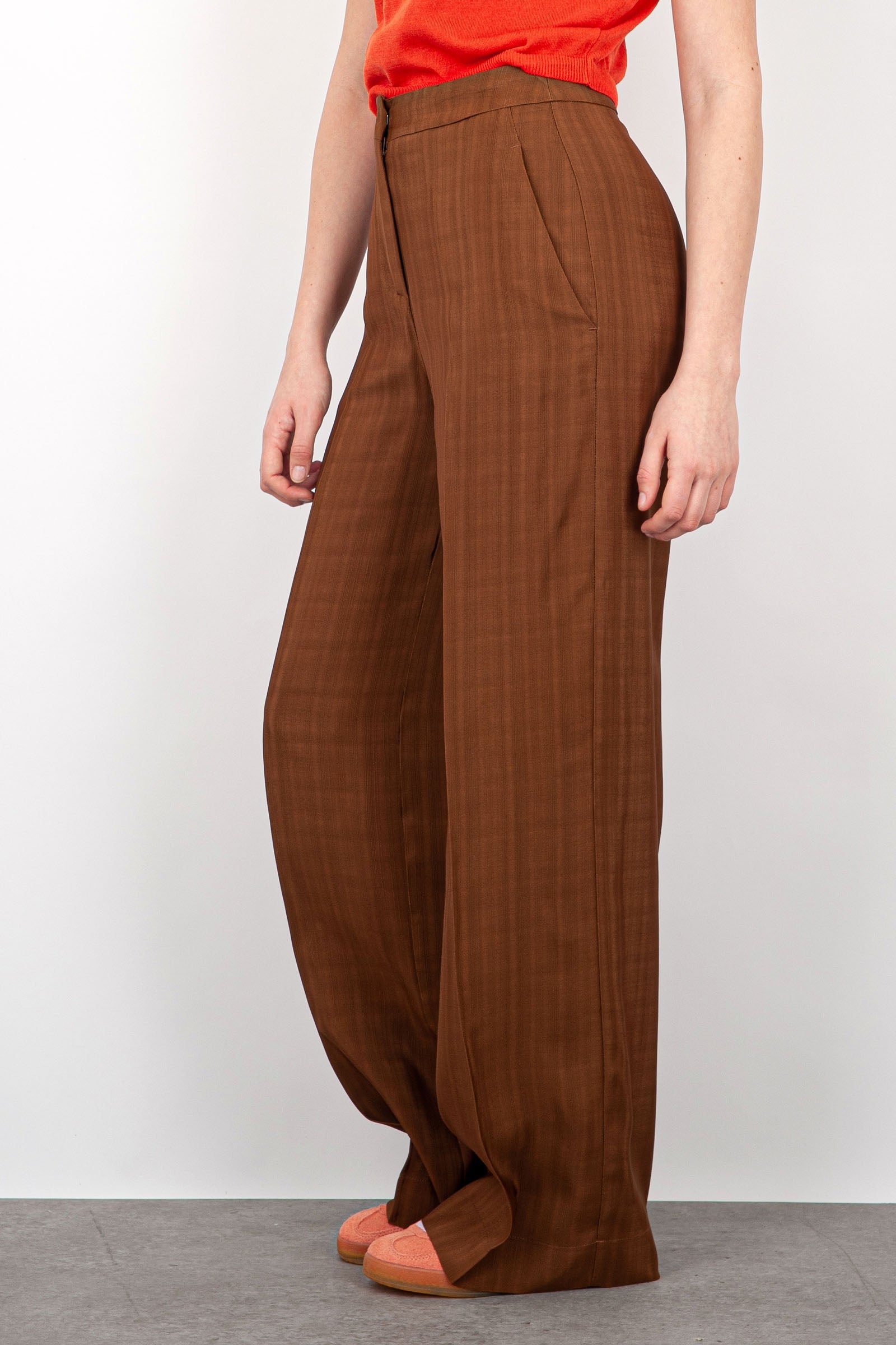 SemiCouture Marlee Synthetic Trousers Tobacco - 4