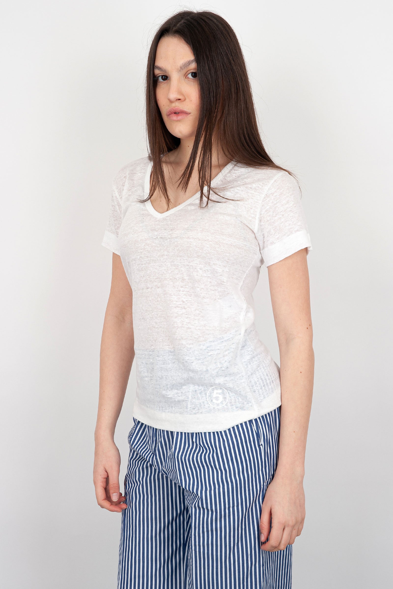 Department Five T-Shirt Doheny Linen White - 3