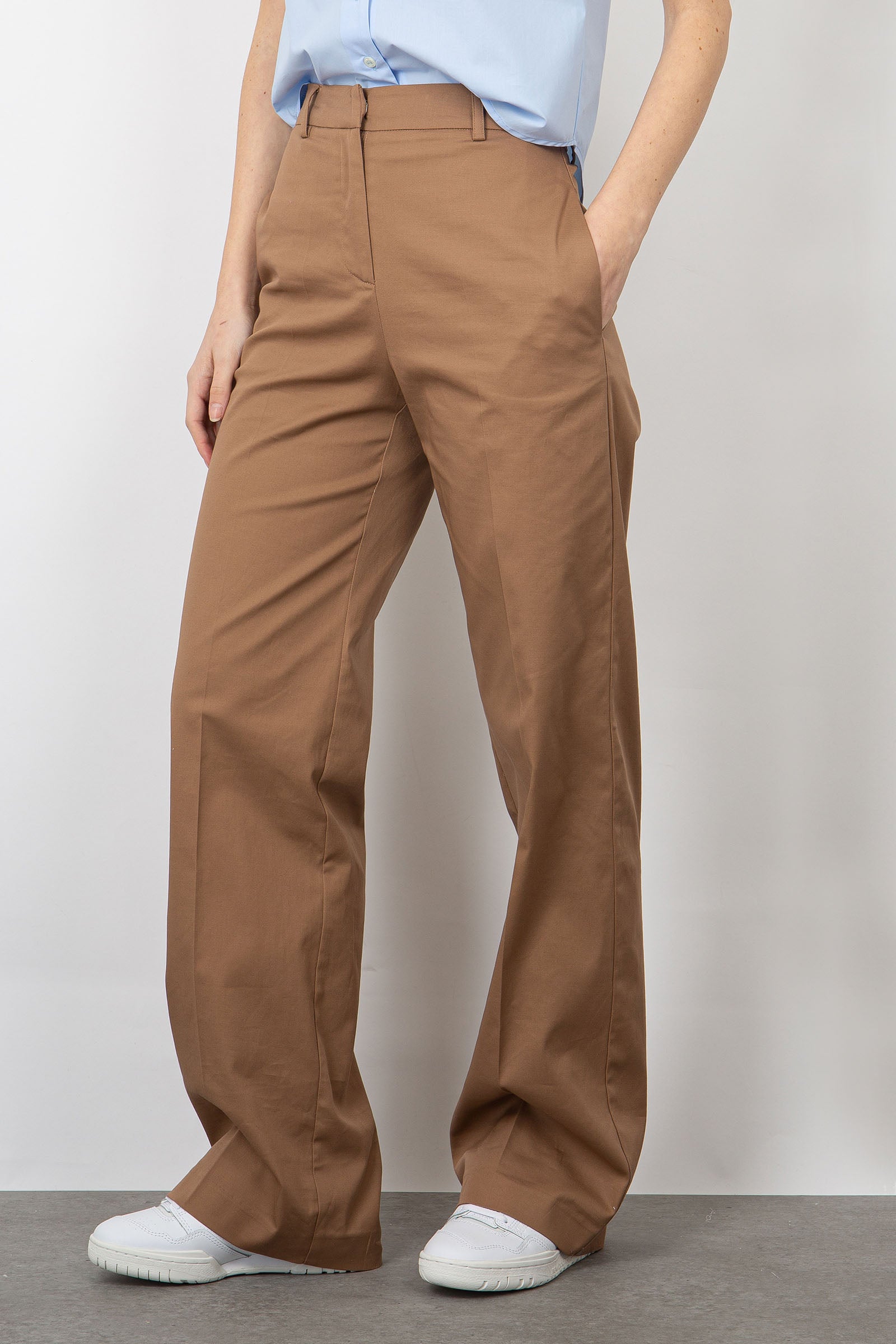Grifoni Wide Leg Biscuit Cotton Trousers - 1