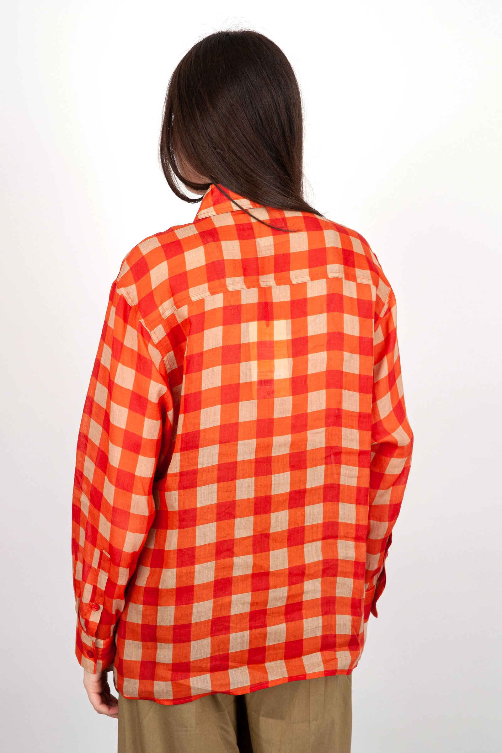 SemiCouture Verdiana Cotton Shirt in Orange - 4
