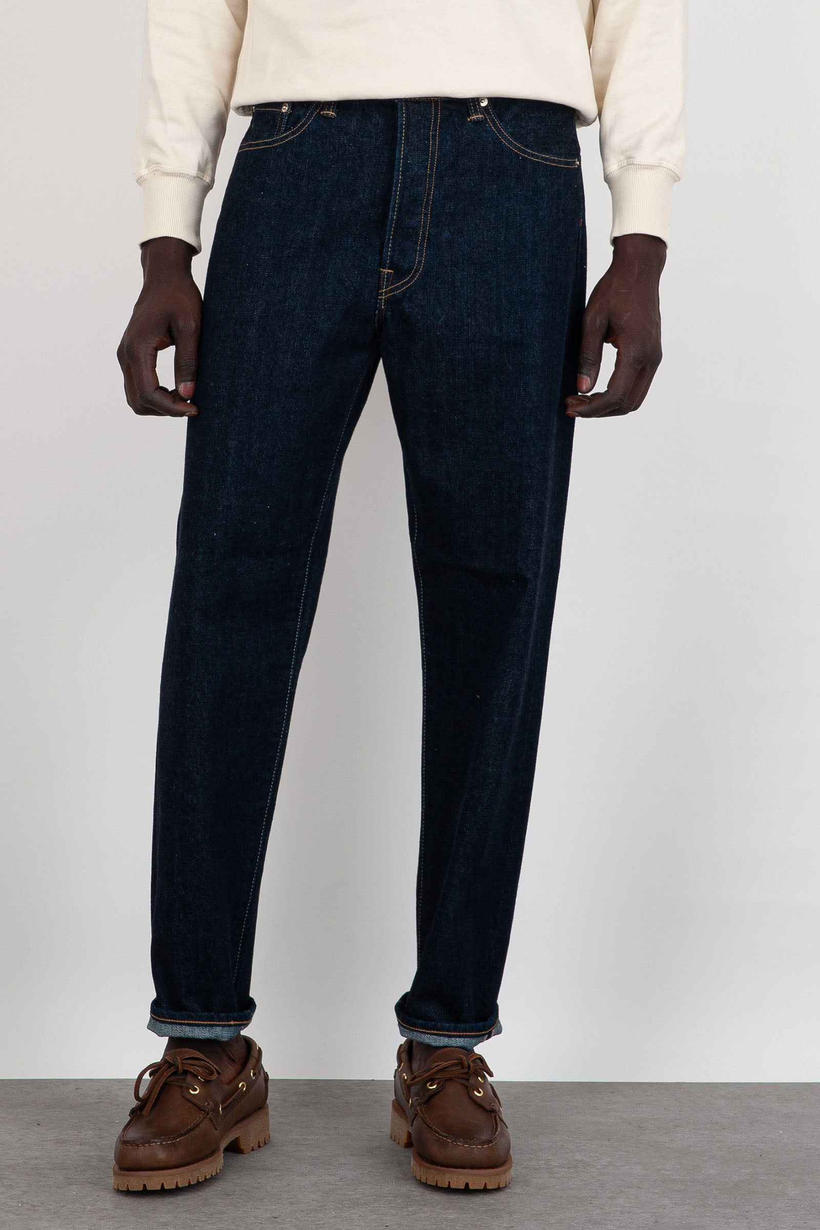 Jeans Loose Tapered Blu Scuro Uomo - 1