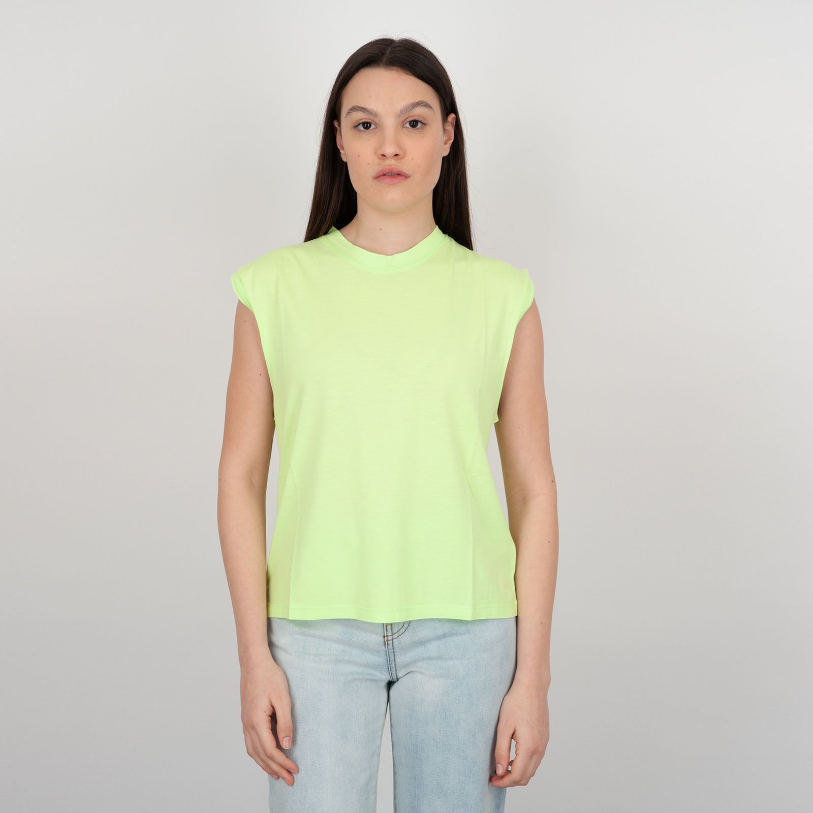 Absolut Cashmere Crew Neck T-shirt Suzana Cotton Neon Yellow - 5