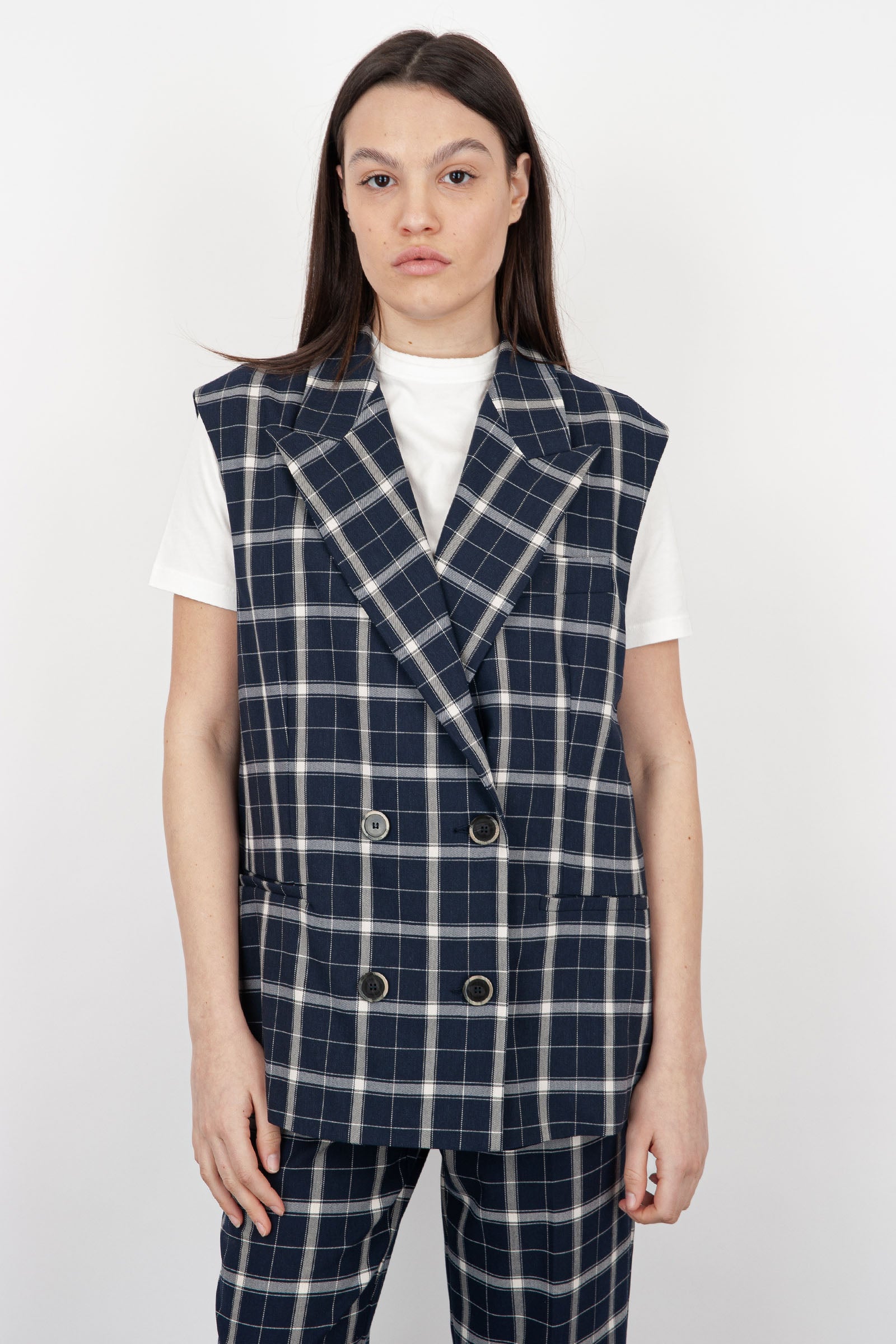 SemiCouture Alisha Synthetic Vest in Cream - 5