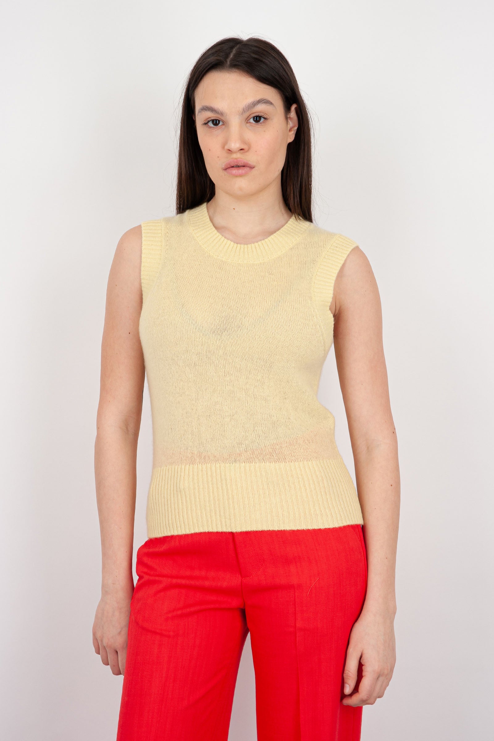 Absolut Cashmere Eileen Yellow Wool Tank Top - 1