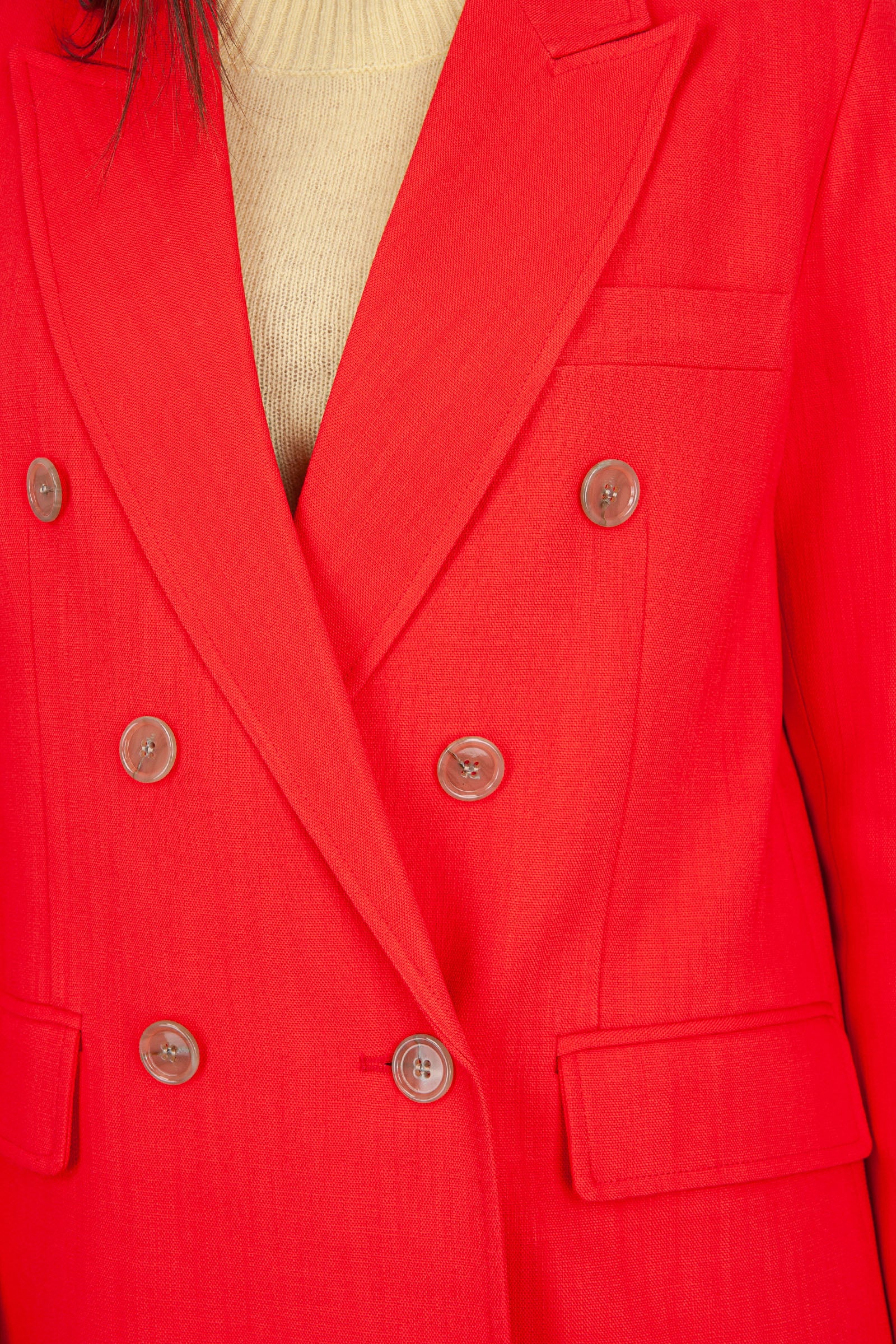 Department Five Synthetic Double-Breasted Coral Blazer - 6