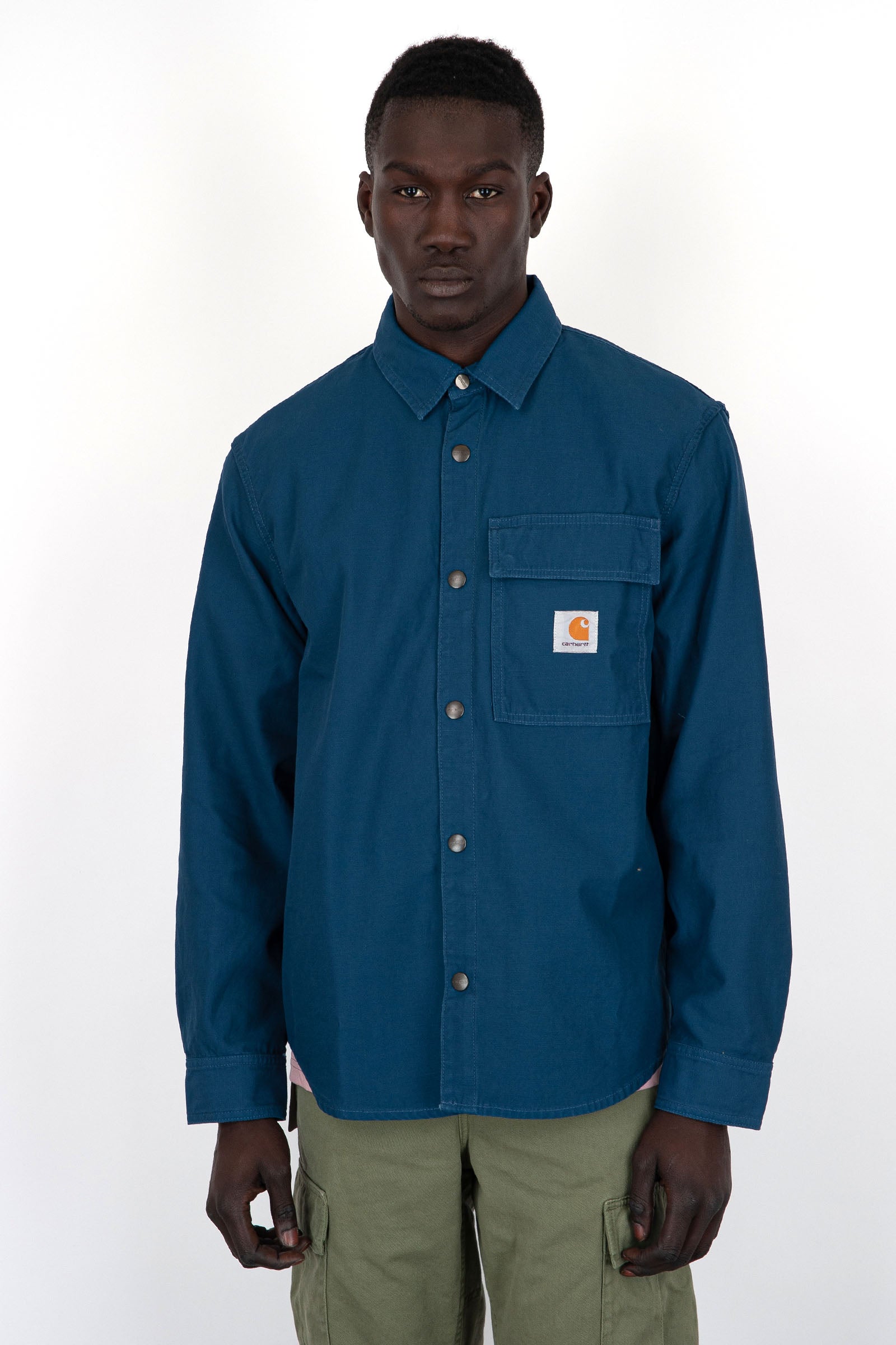 Carhartt WIP Shirt Jacket Hayworth Cotone Blu China - 1